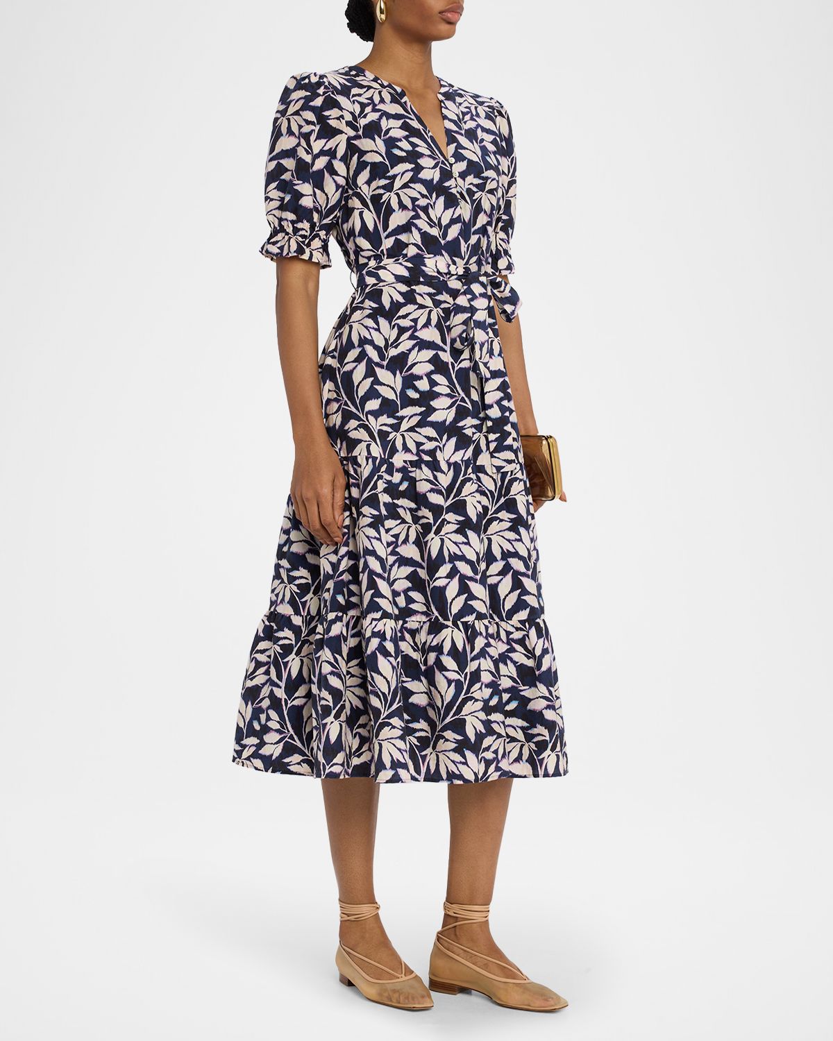 Rails Eliana Tiered Midi Shirtdress