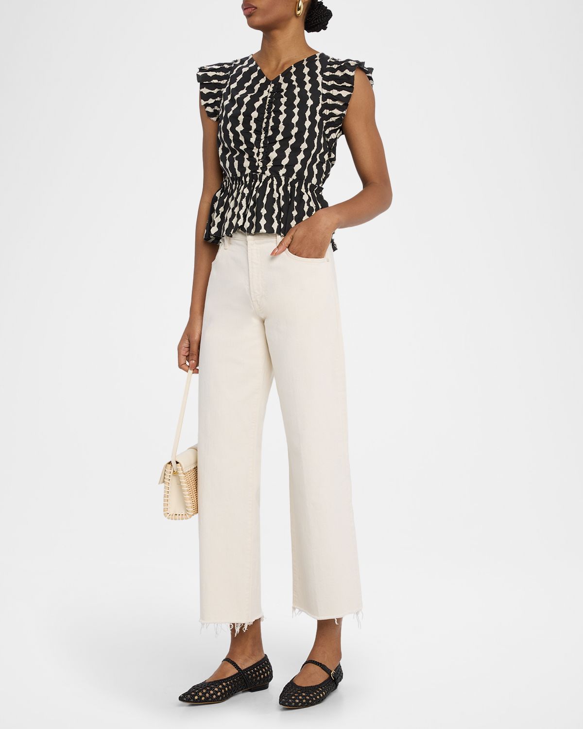 Rails Cali Flutter-Sleeve Peplum Blouse