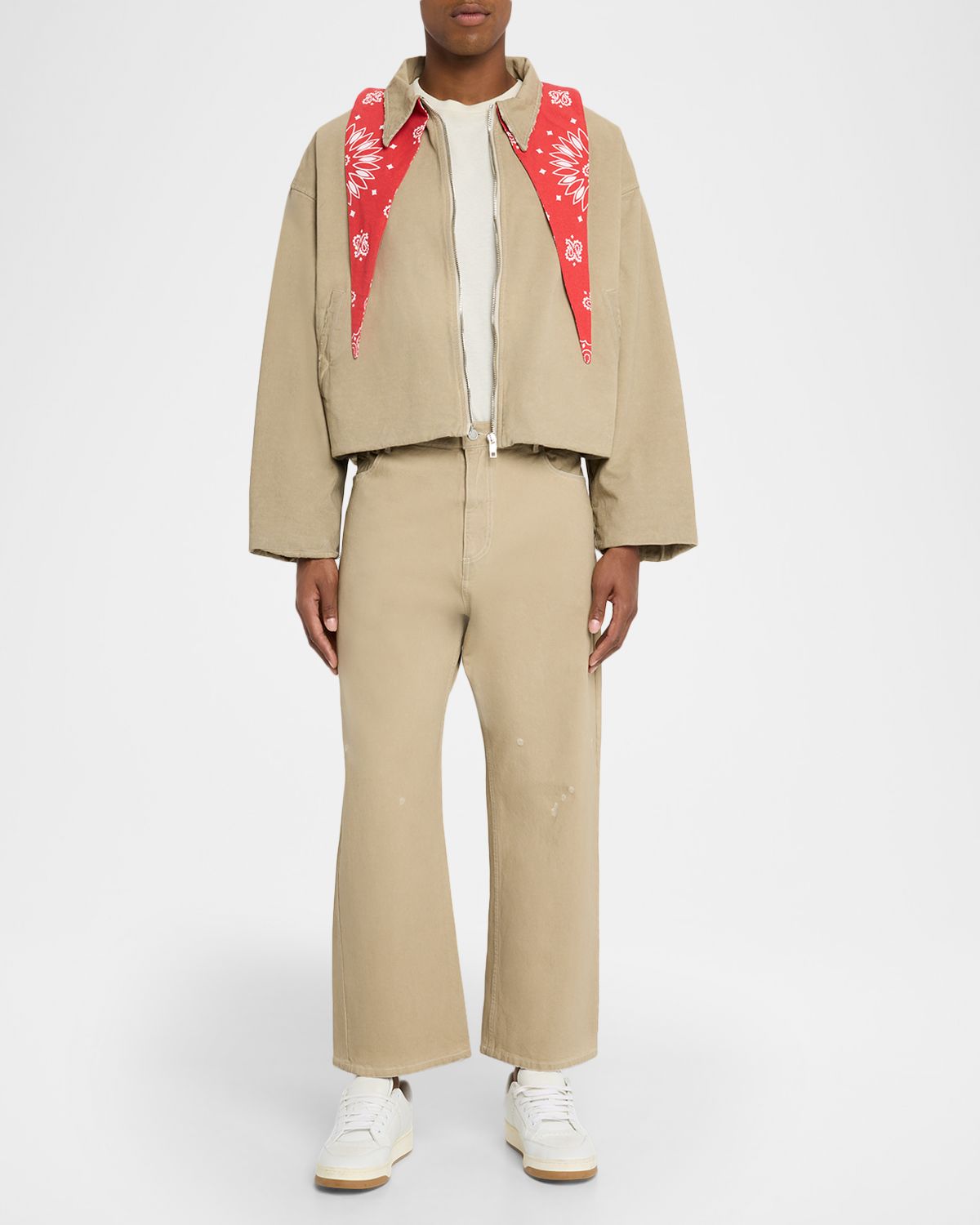 EZR Men 's Foulard Cropped Full-Zip Jacket