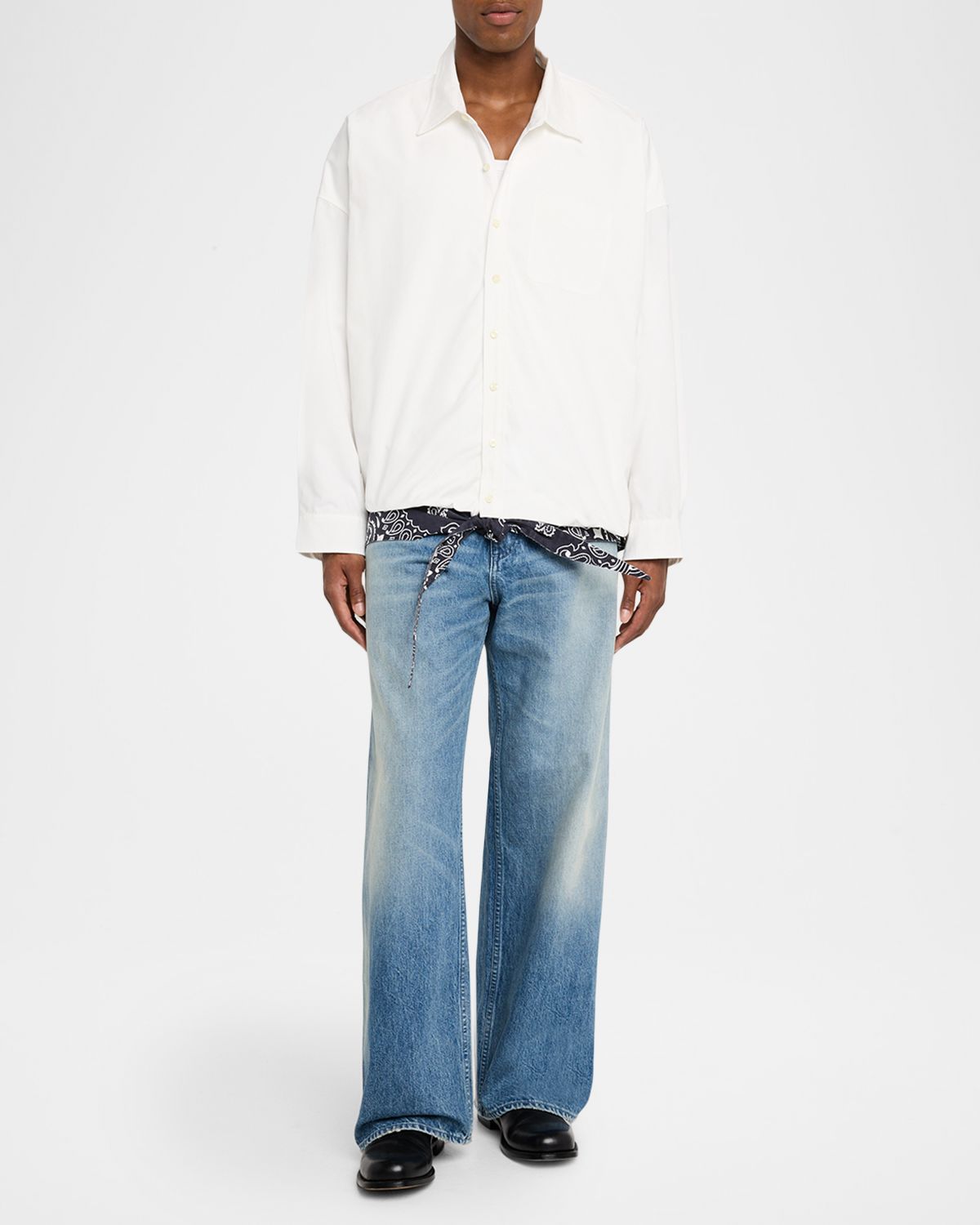 EZR Men 's Cotton Pocket Button-Down Shirt