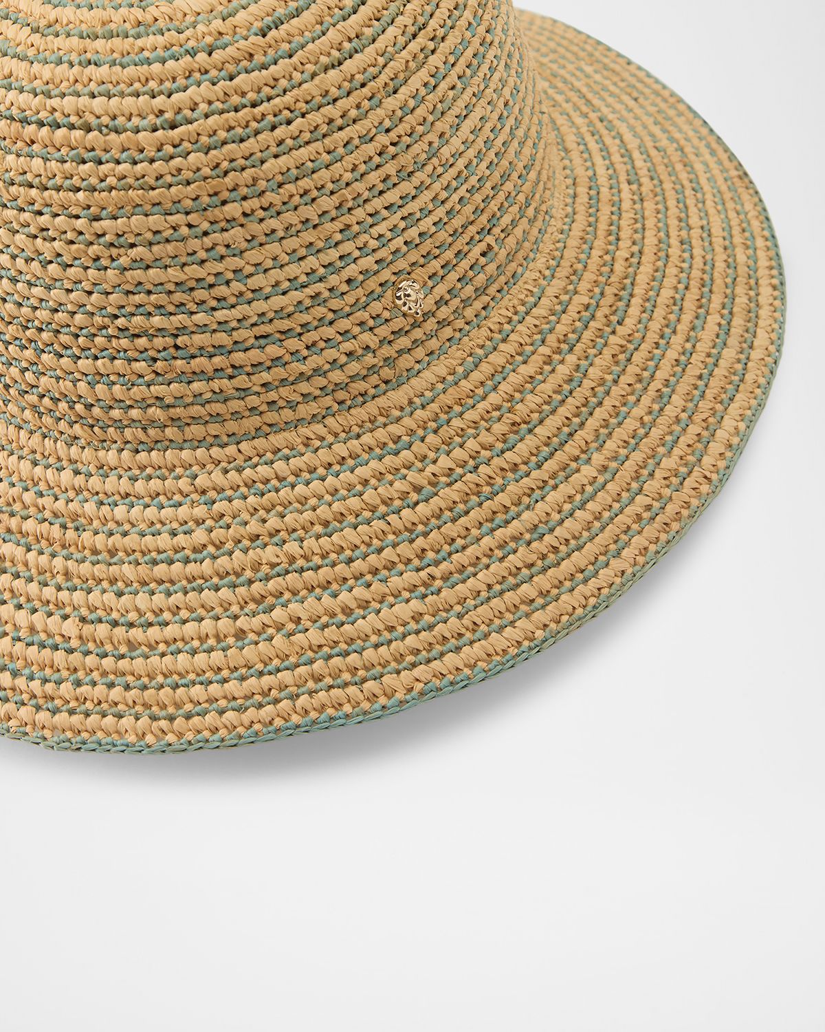 Helen Kaminski Evadine Striped Raffia Crochet Hat