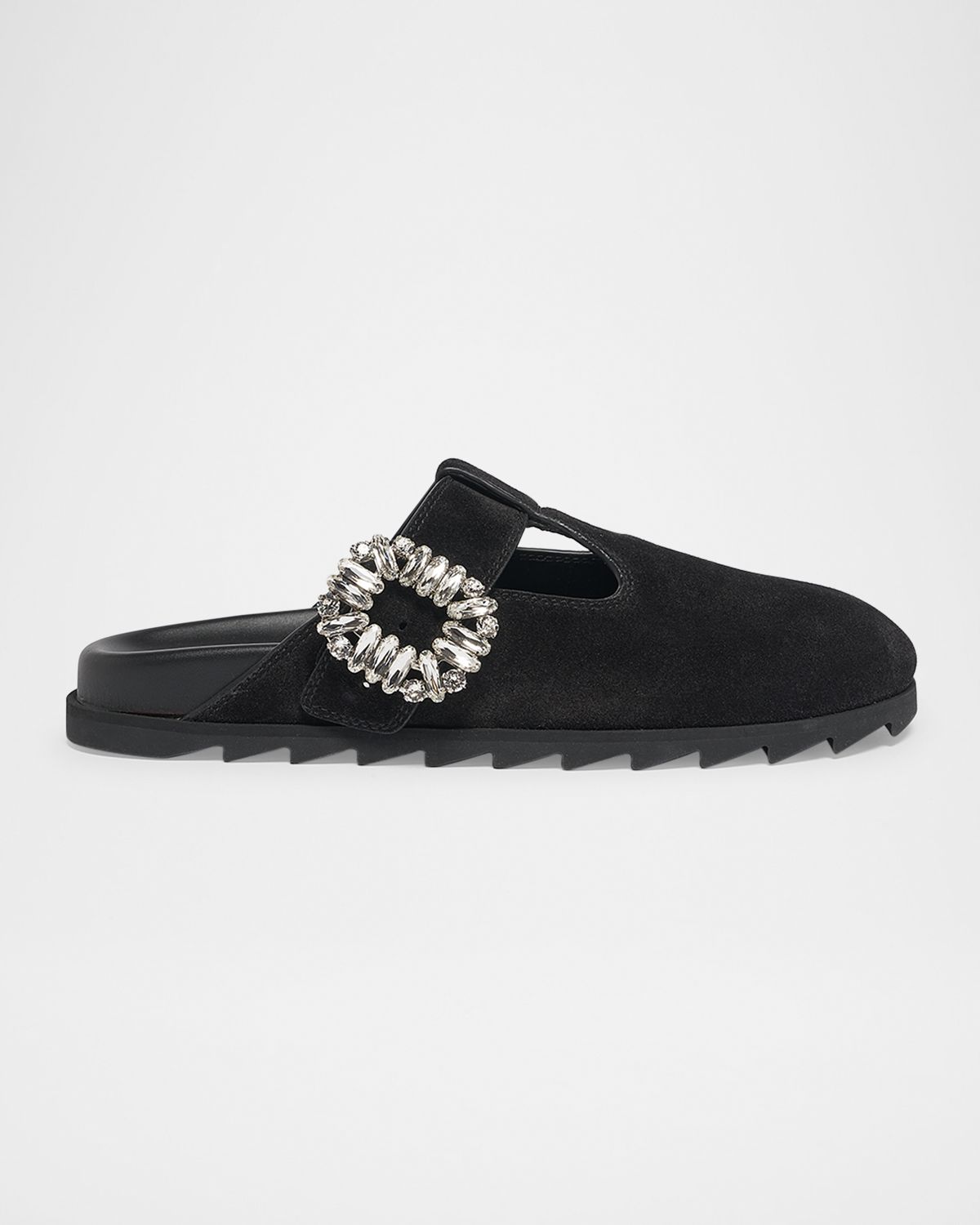 Roger Vivier Slidy Viv Suede T-Strap Mules