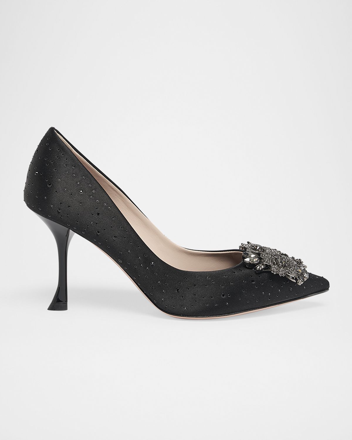 Roger Vivier Bouquet Strass Hot-Fix Satin Pumps