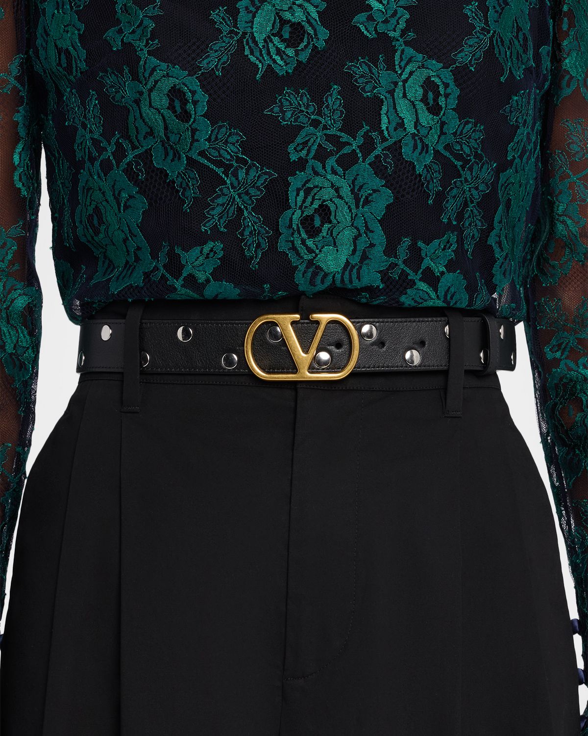 Valentino Garavani VLogo Signature Calfskin Leather Belt, 30mm