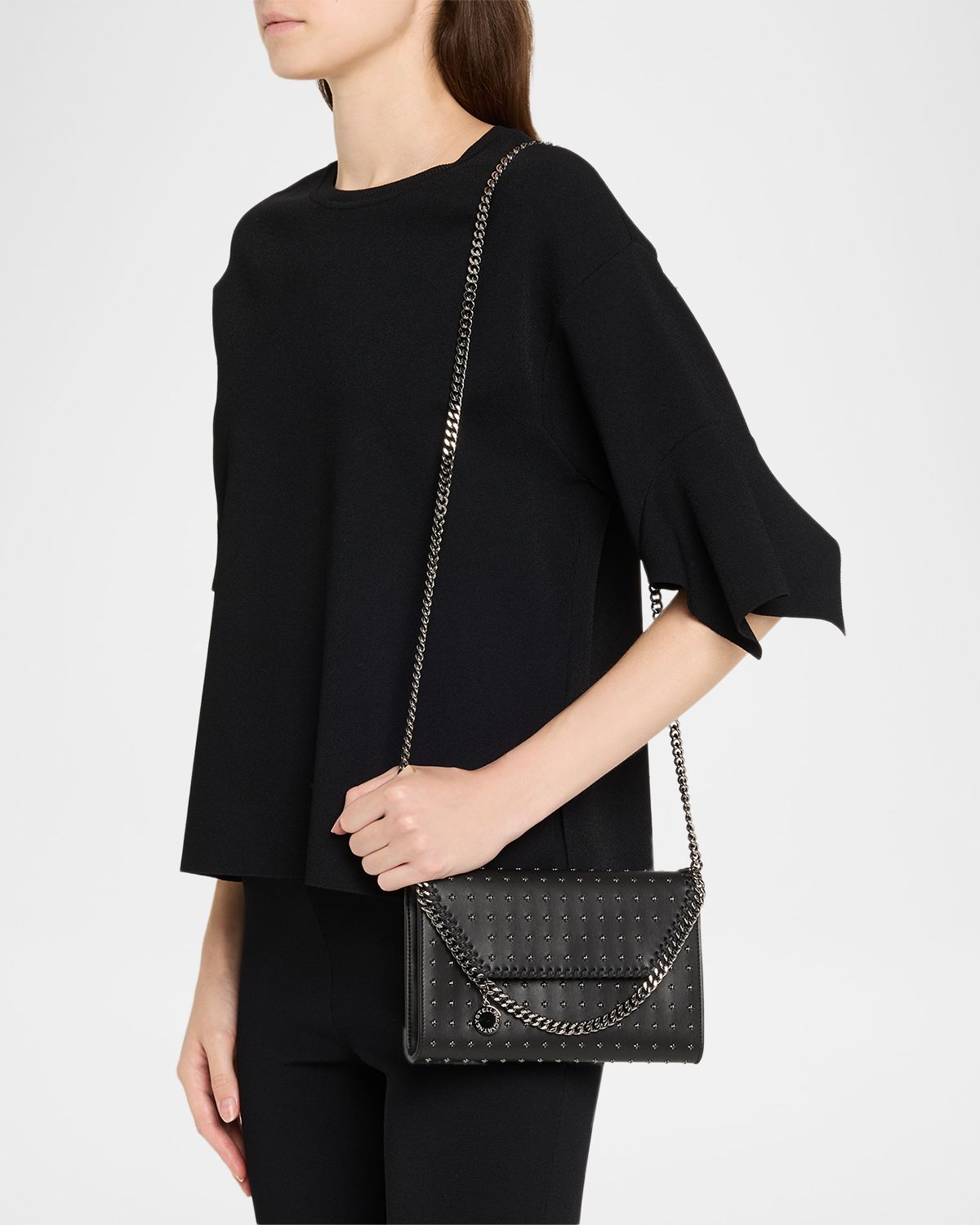 Stella McCartney Falabella Studded Vegan Leather Shoulder Bag