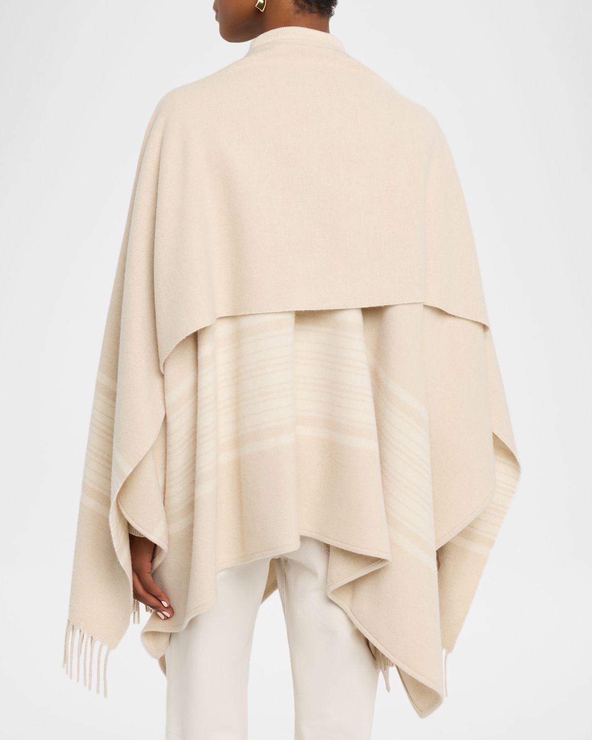 Loro Piana Daisy Cashmere Fringed Scarf Cape