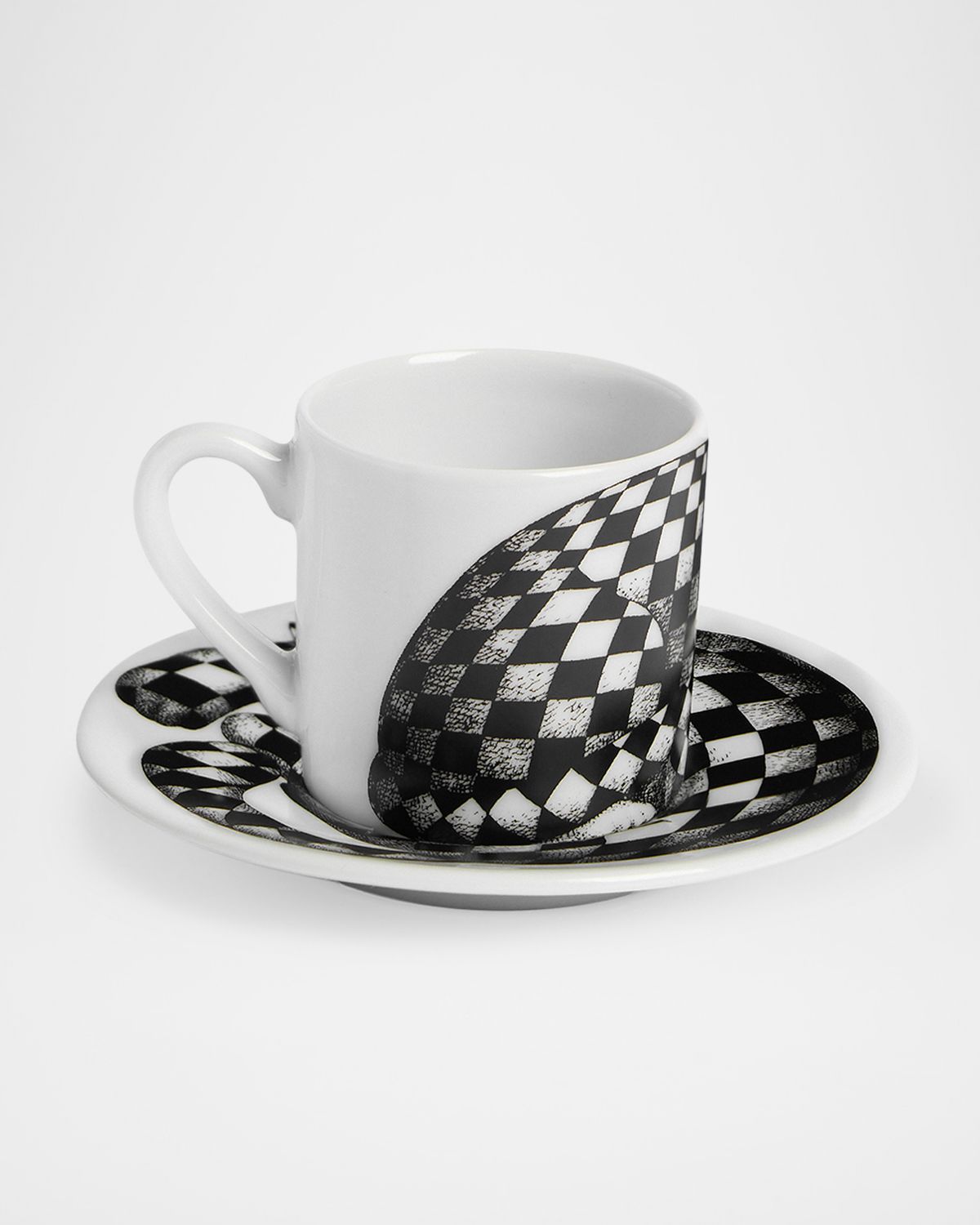 Fornasetti High Fidelity Checkered Coffee Mug