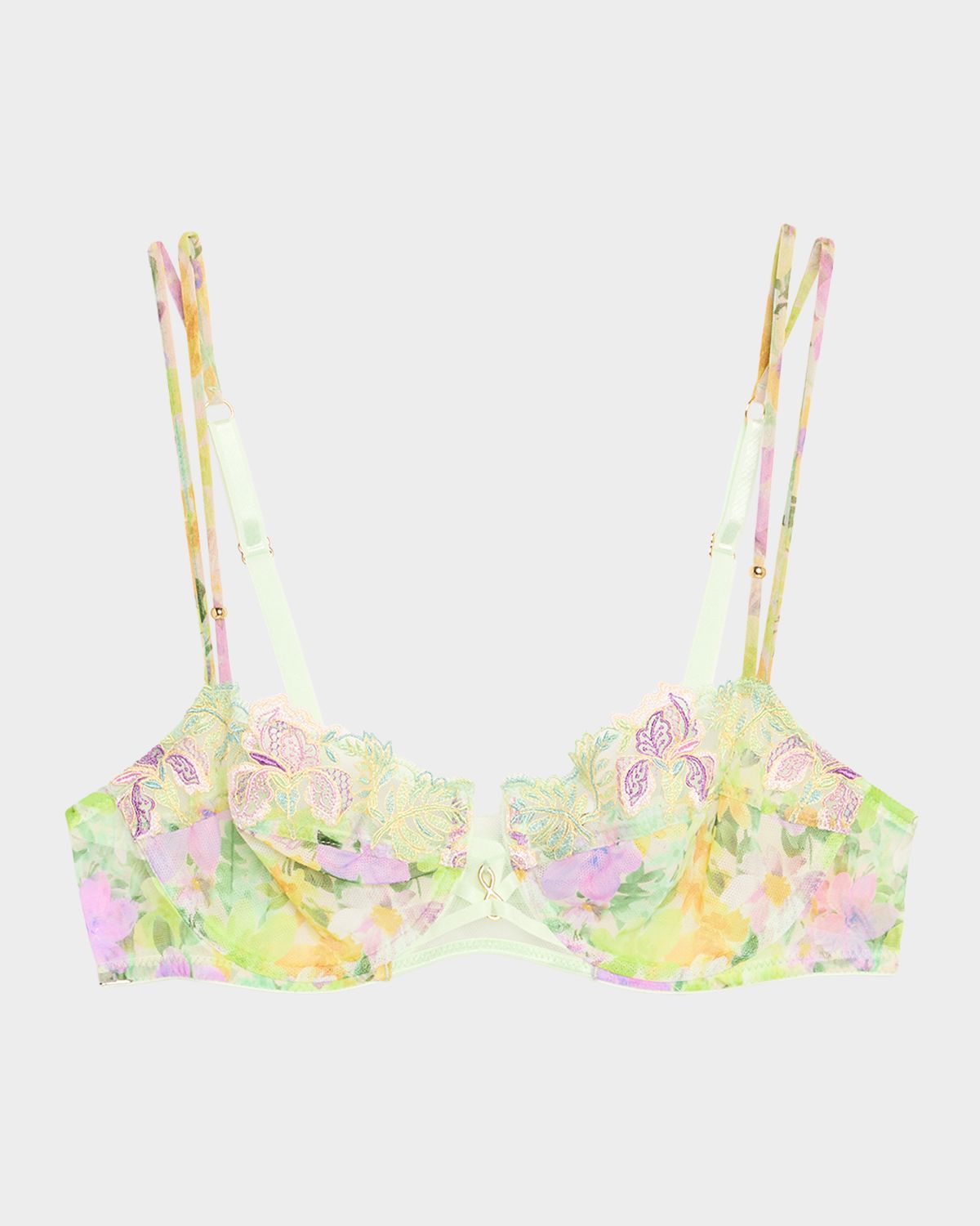 Lise Charmel L 'Amour Au Soleil Floral-Embroidered Tulle Demi Bra