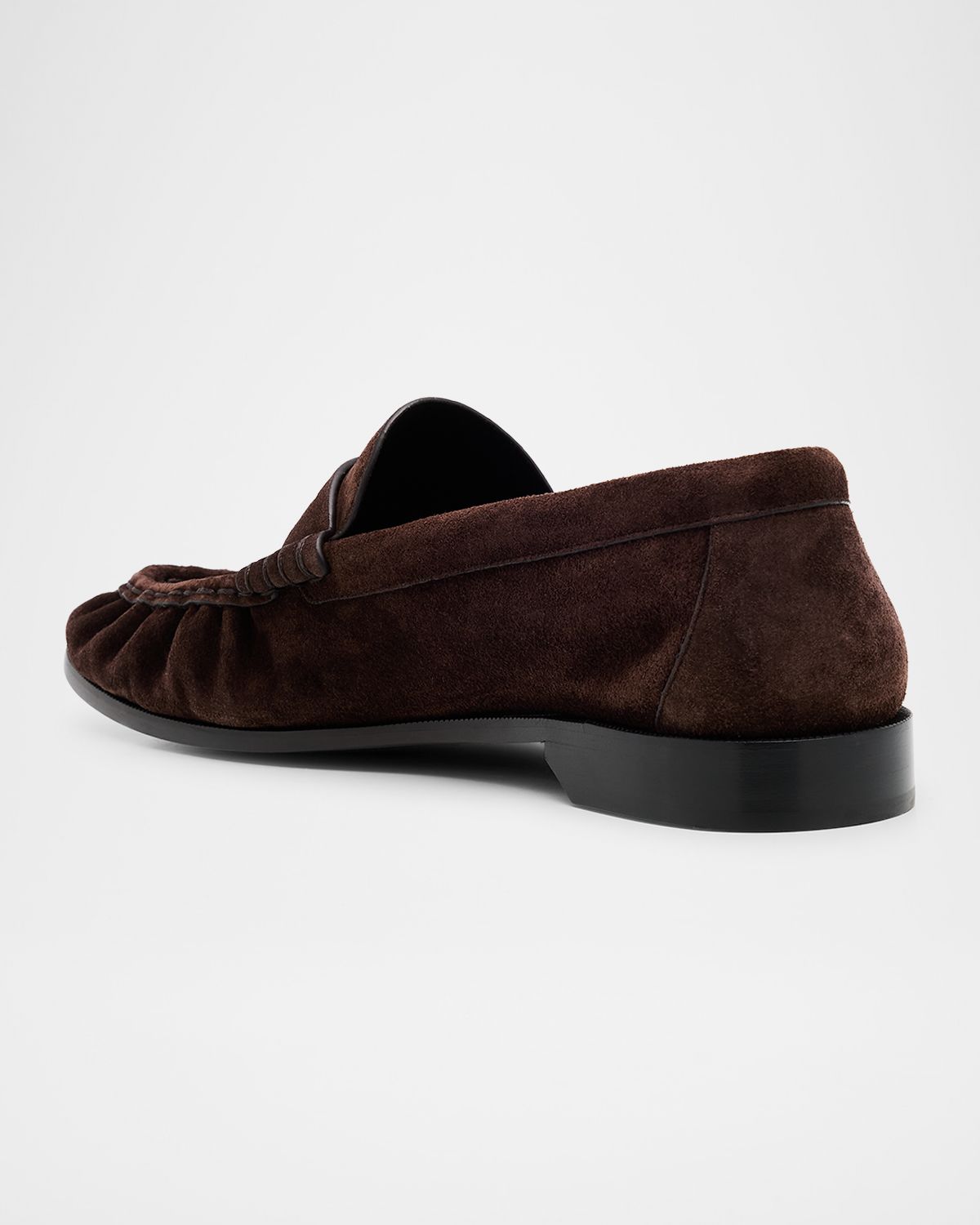 Saint Laurent Men 's Suede Cassandre Penny Loafers
