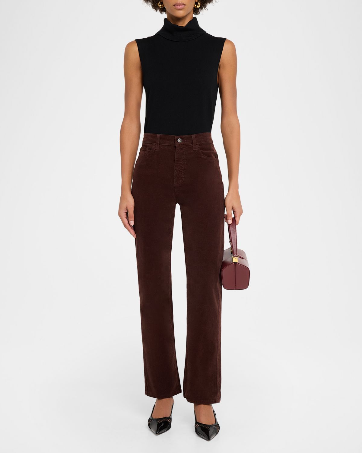 AG Jeans Brinley Mid-Rise Straight Corduroy Jeans