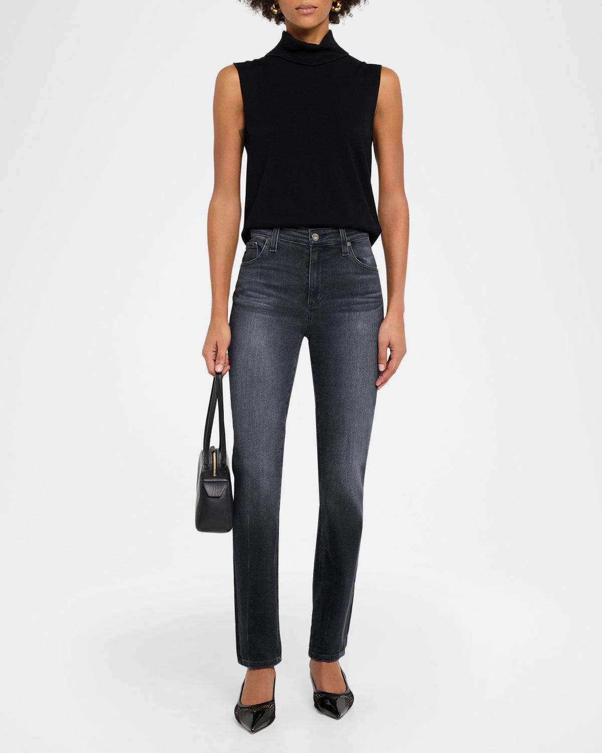 AG Jeans Mari Mid-Rise Slim Straight Jeans