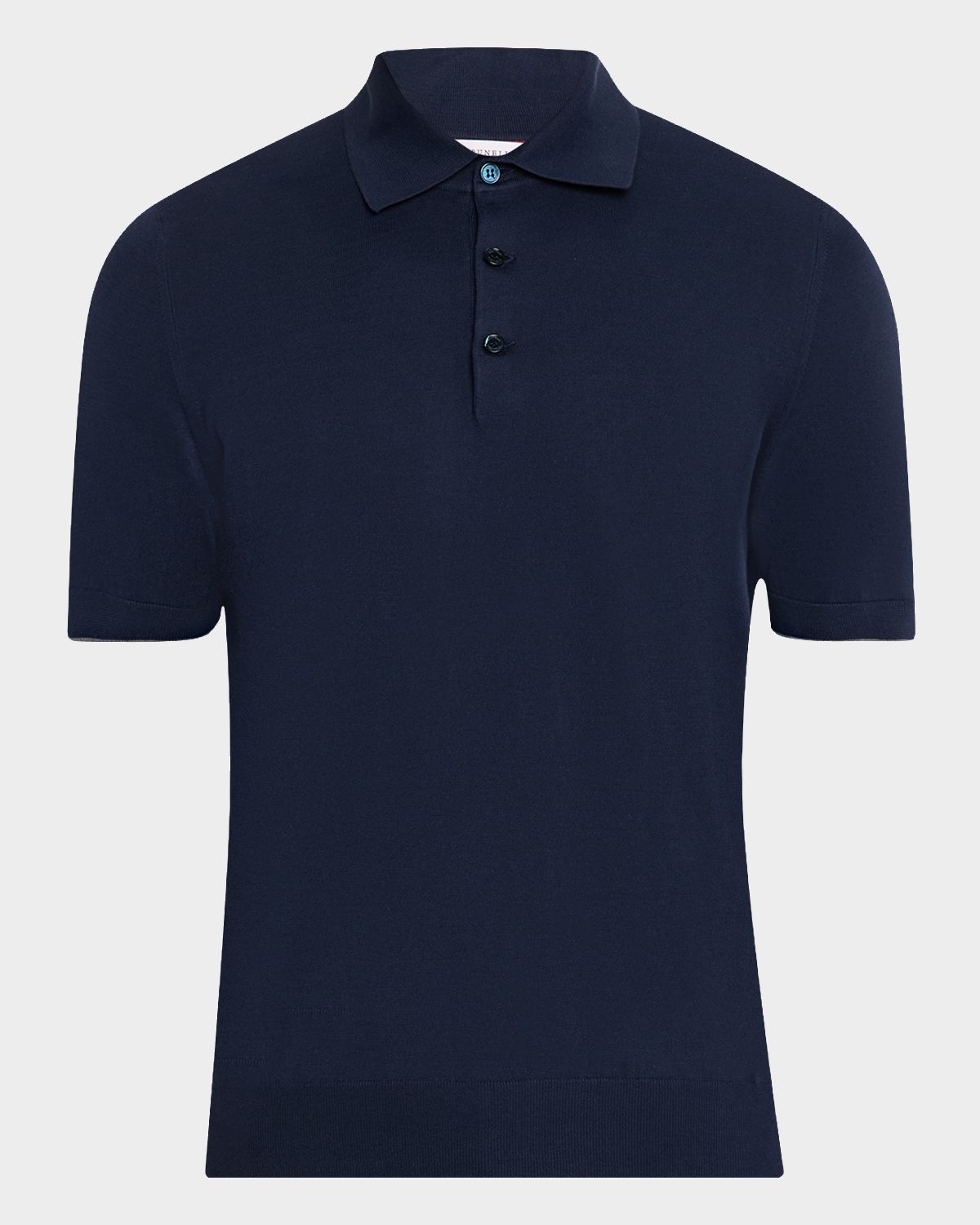 Brunello Cucinelli Men 's Cotton Knit Polo Shirt | Thumbnail 6 Brunello Cucinelli Men 's Cotton Knit Polo Shirt | Thumbnail 6