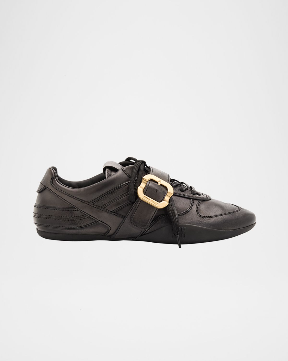 Miu Miu Allacciate Leather Buckle Low-Top Sneakers | Thumbnail 7 Miu Miu Allacciate Leather Buckle Low-Top Sneakers | Thumbnail 7