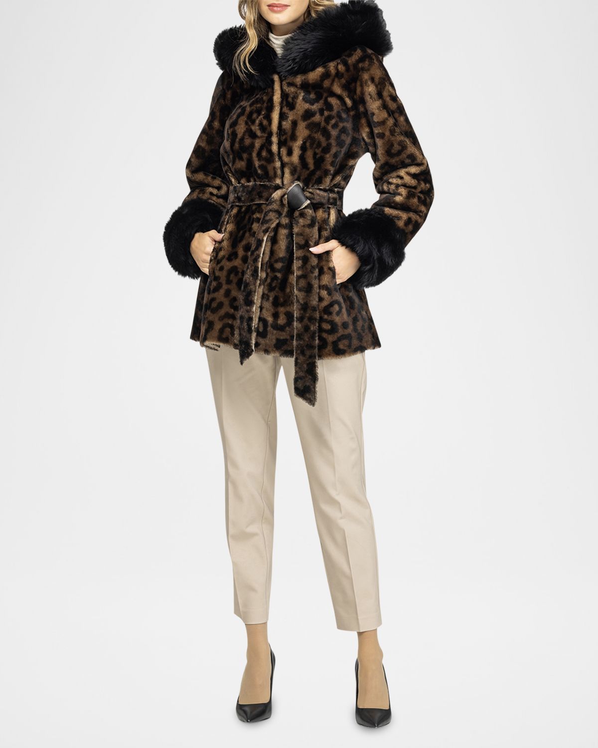 Gorski Hooded Lamb Shearling Parka with Merinillo Lamb Shearling Trim