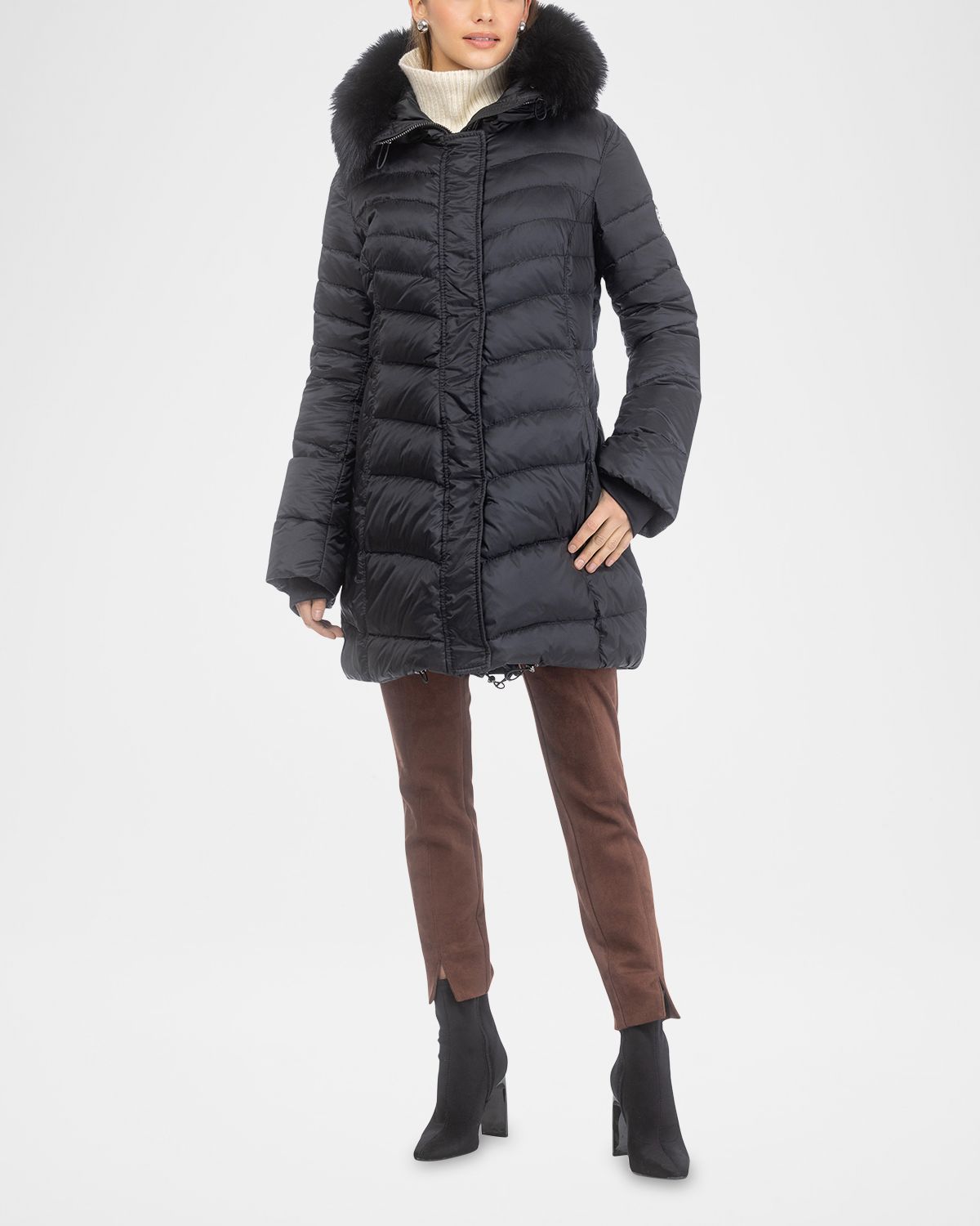 Gorski Apres-Ski Jacket With Detachable Toscana Lamb Shearling Hood Trim