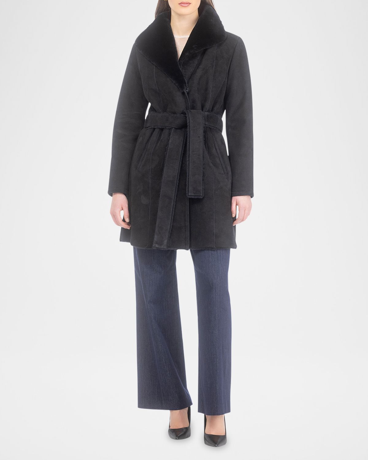 Gorski Merino Shearling Lamb Stroller With Belt