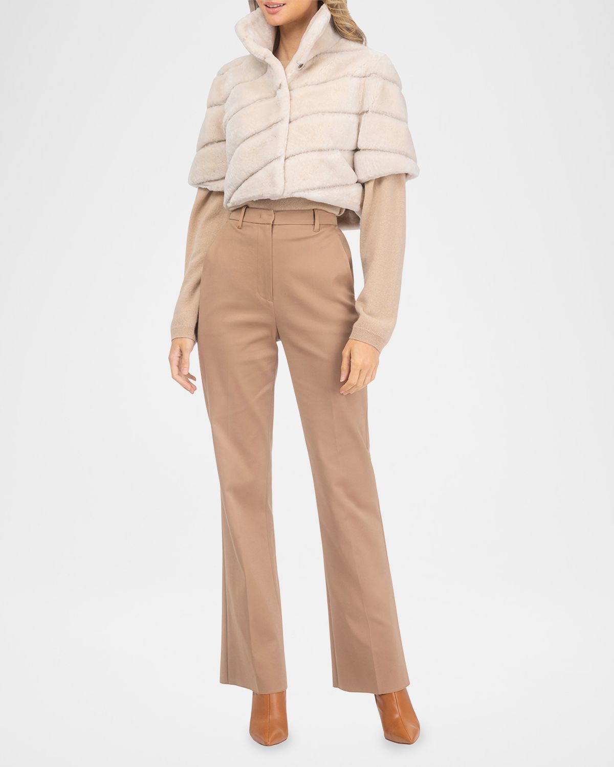 Gorski Diagonal Select Lamb Shearling Bolero Jacket