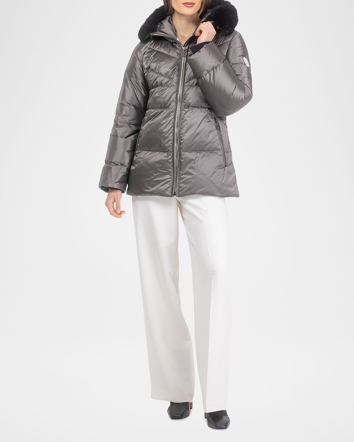 Gorski Apres-Ski Jacket With Detachable Toscana Lamb Shearling Hood Trim