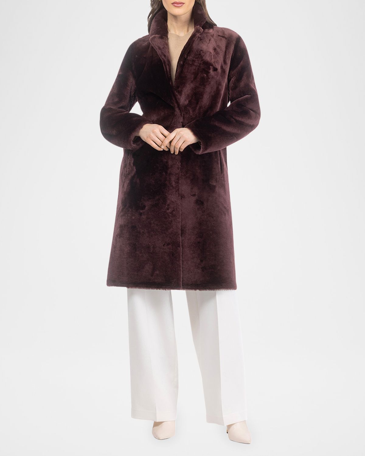 Gorski Short Reversible Merino Lamb Shearling Coat