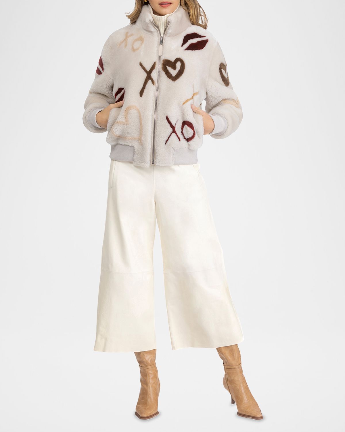 Gorski Reversible Love Merino Shearing Lamb Bomber Jacket