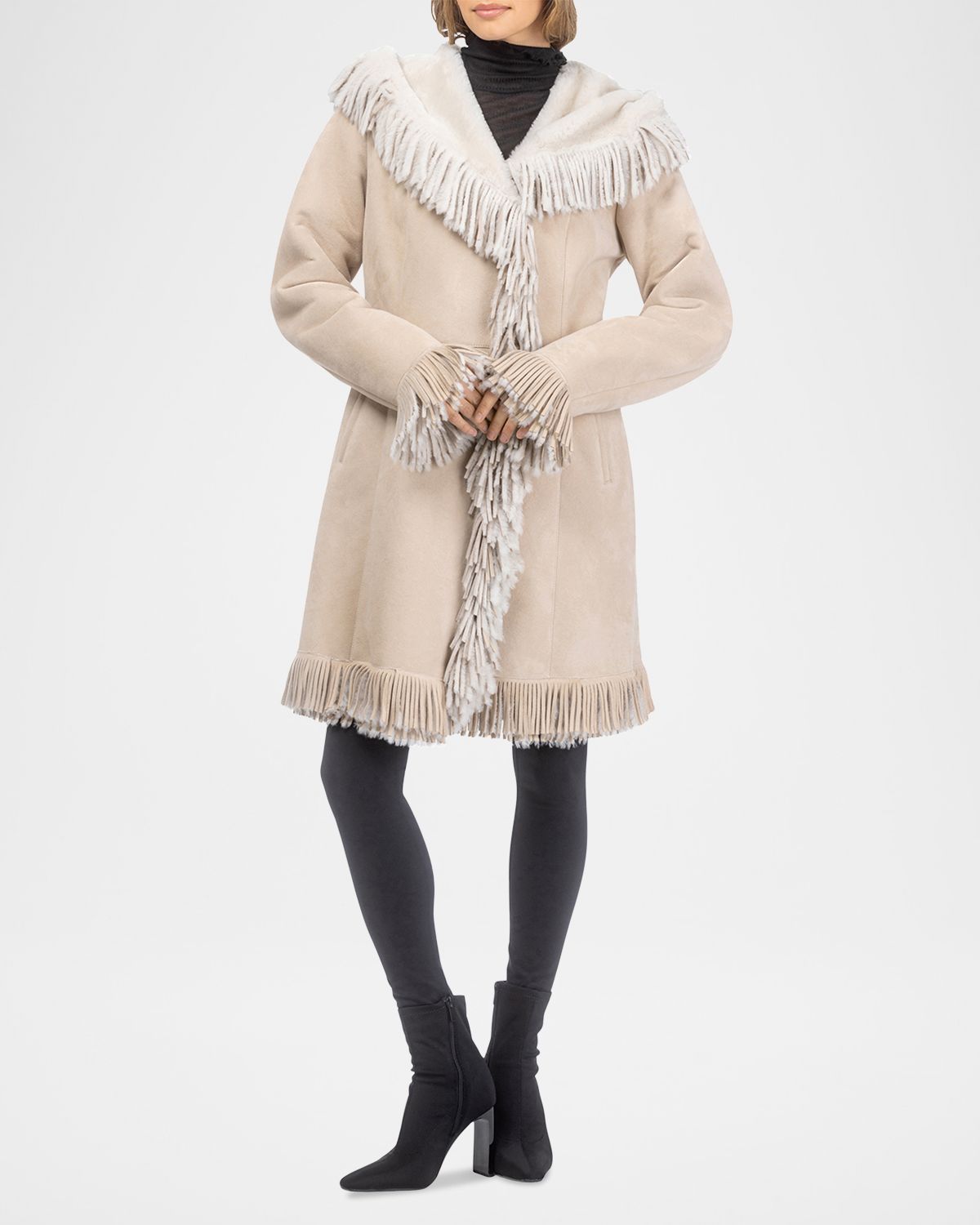 Gorski Merino Shearling Lamb Parka With Fringes