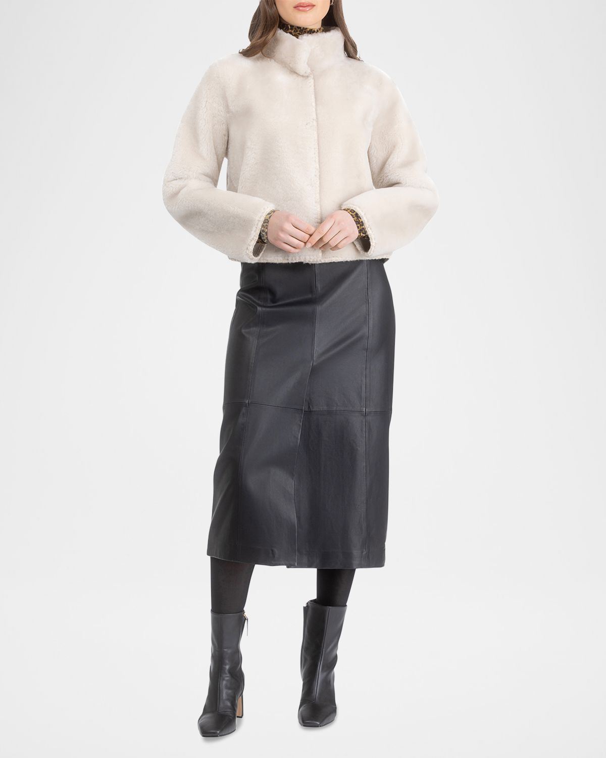 Gorski Reversible Merino Shearling Lamb Jacket With Embroidered Edges