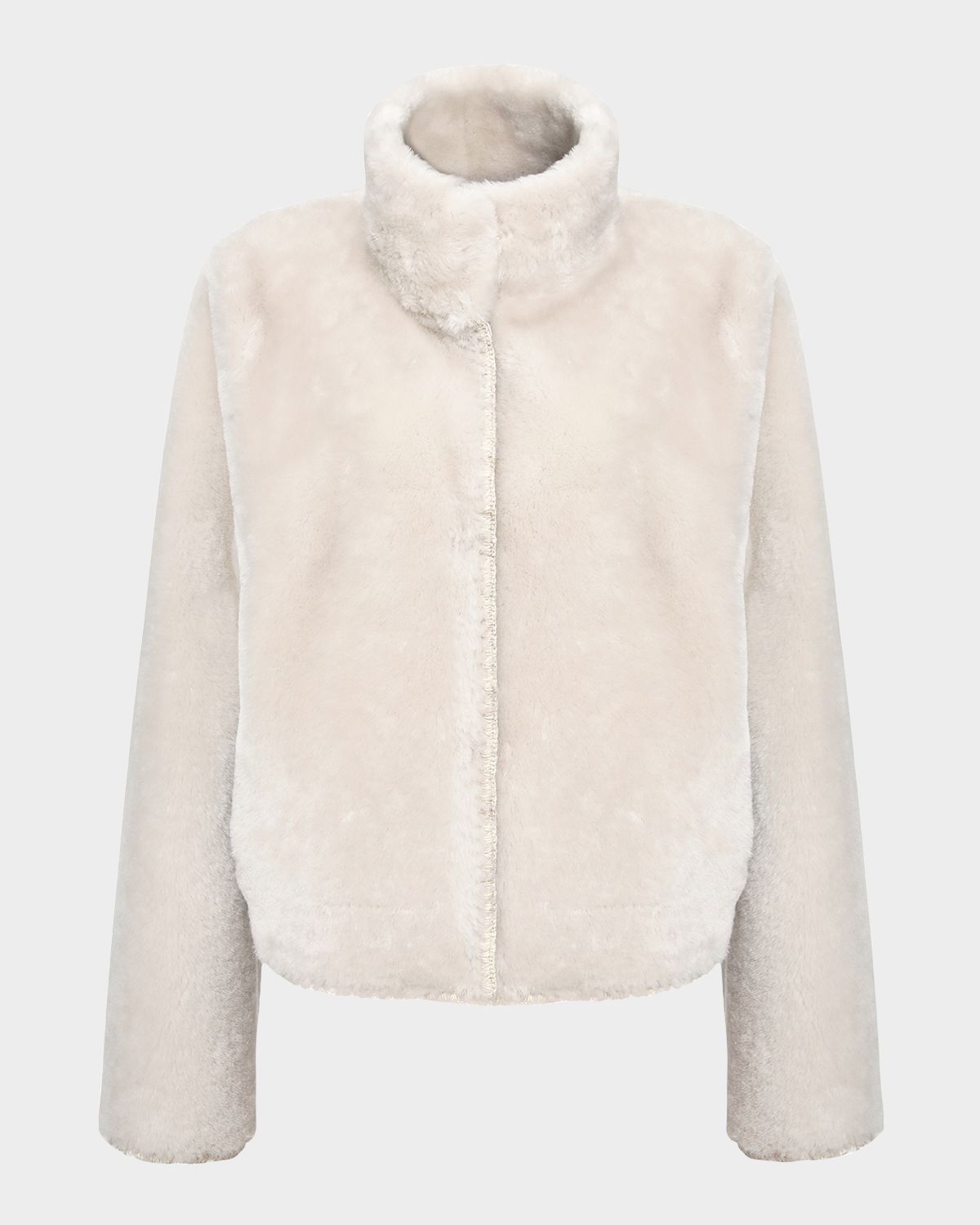 Gorski Reversible Merino Shearling Lamb Jacket With Embroidered Edges