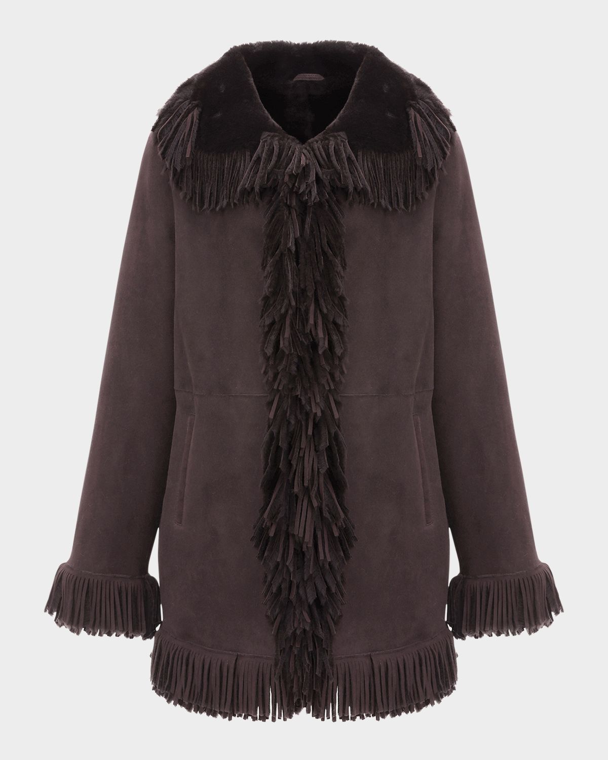 Gorski Merino Shearling Lamb Jacket With Fringes