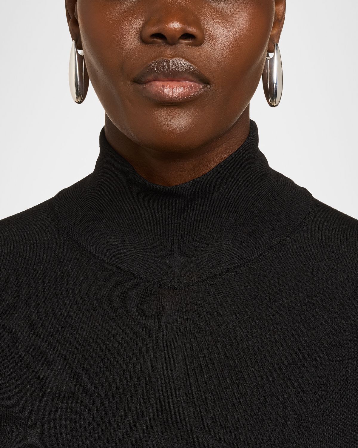 Bottega Veneta Sterling Silver Large Ellipse Earrings