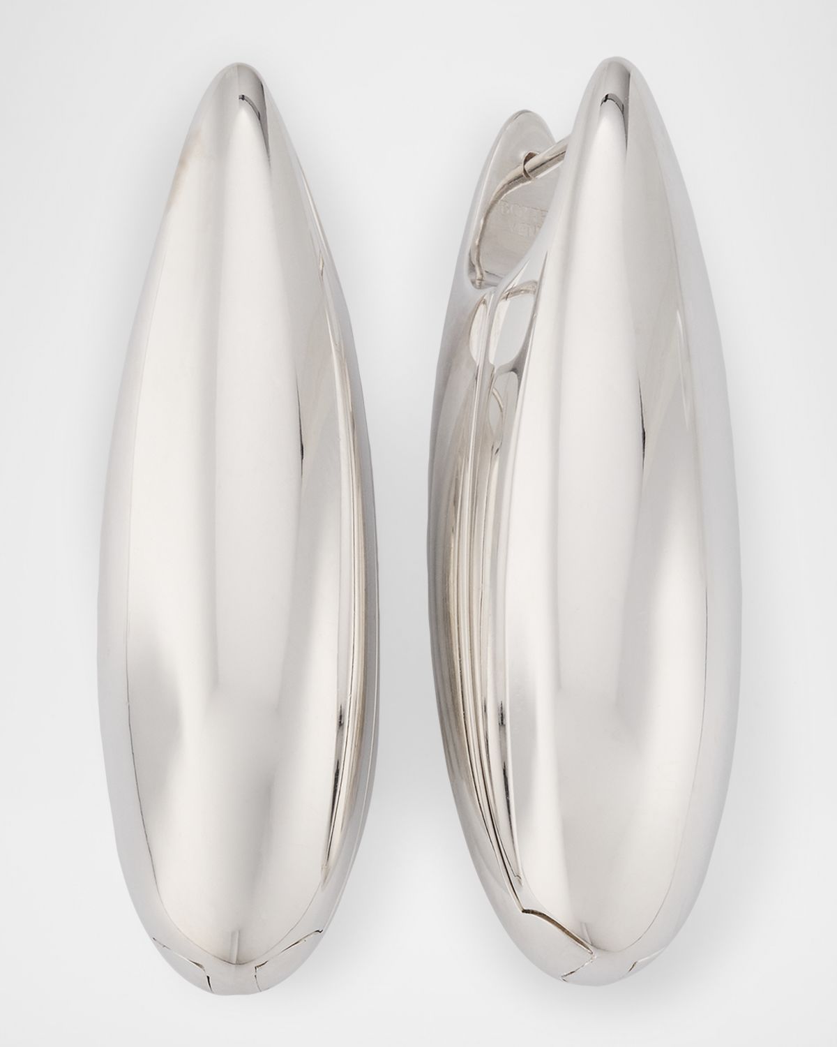Bottega Veneta Sterling Silver Large Ellipse Earrings