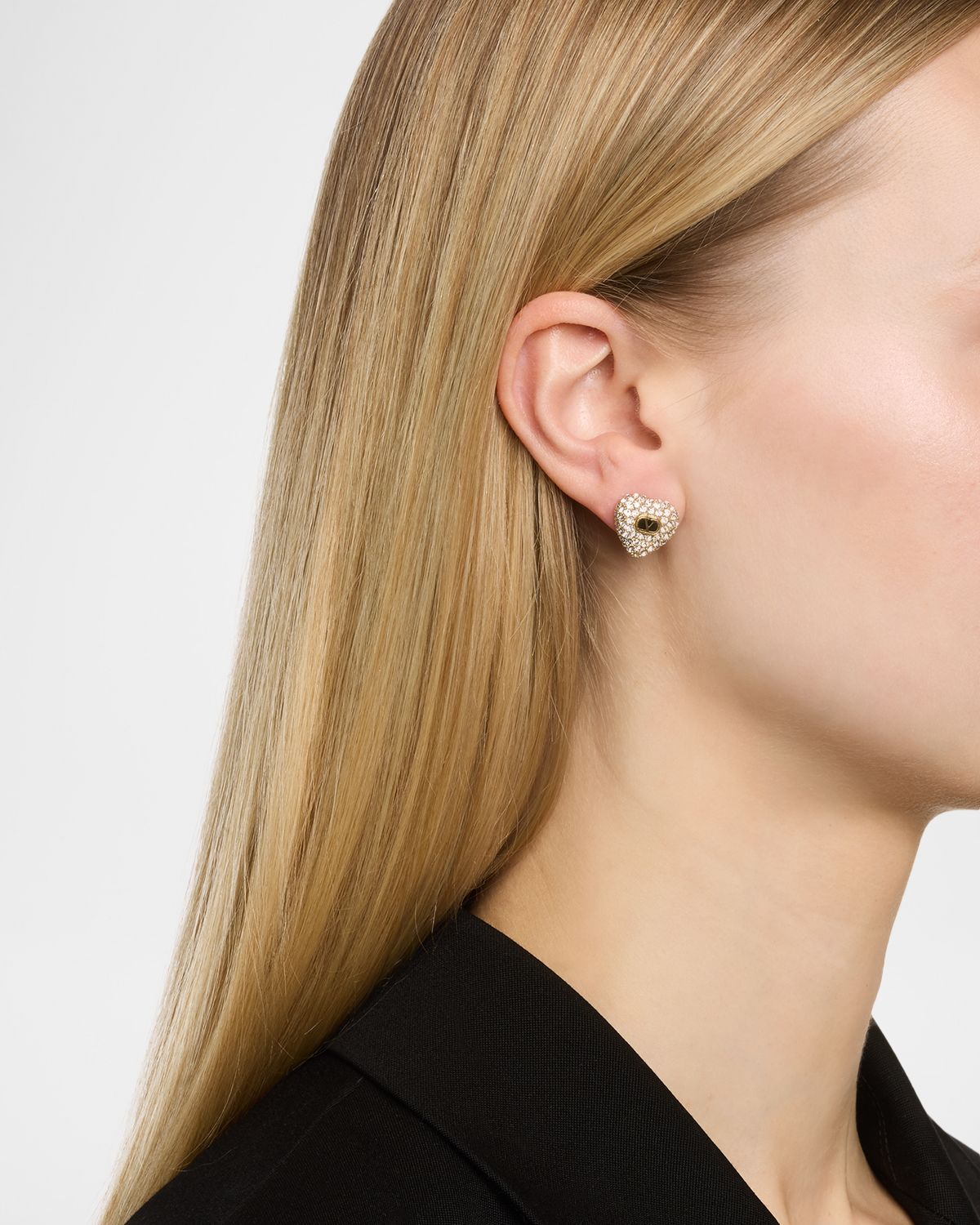 Valentino Garavani Coeur Royal Earrings in Metal, Enamel and Swarovski Crystals