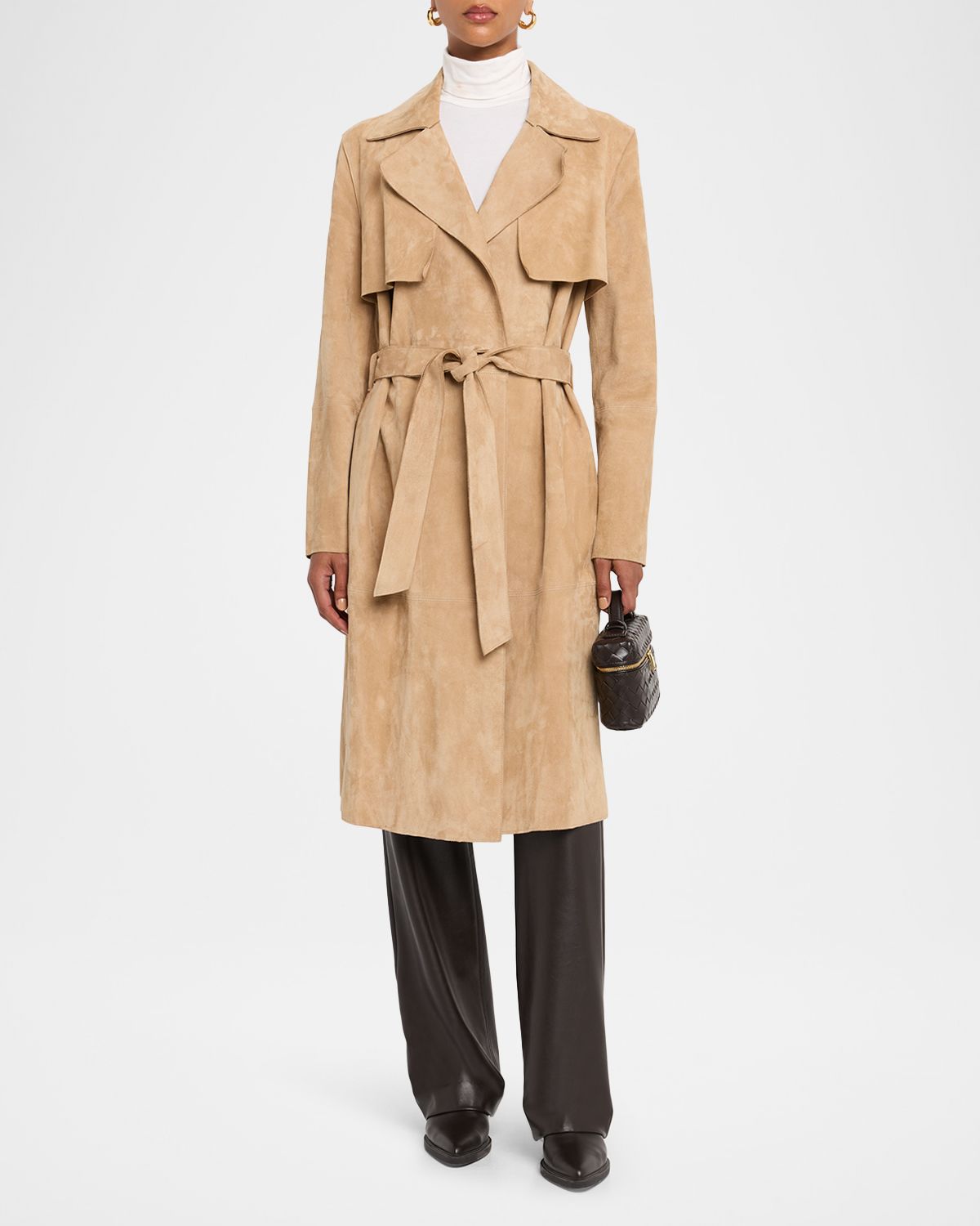 Fleurette Sylvie Suede Trench Coat
