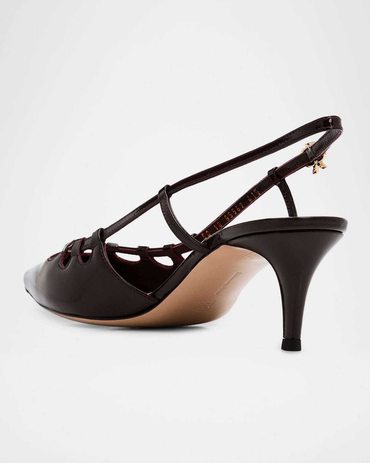 Gianvito Rossi 55mm Cutout Patent Leather Slingback Pumps