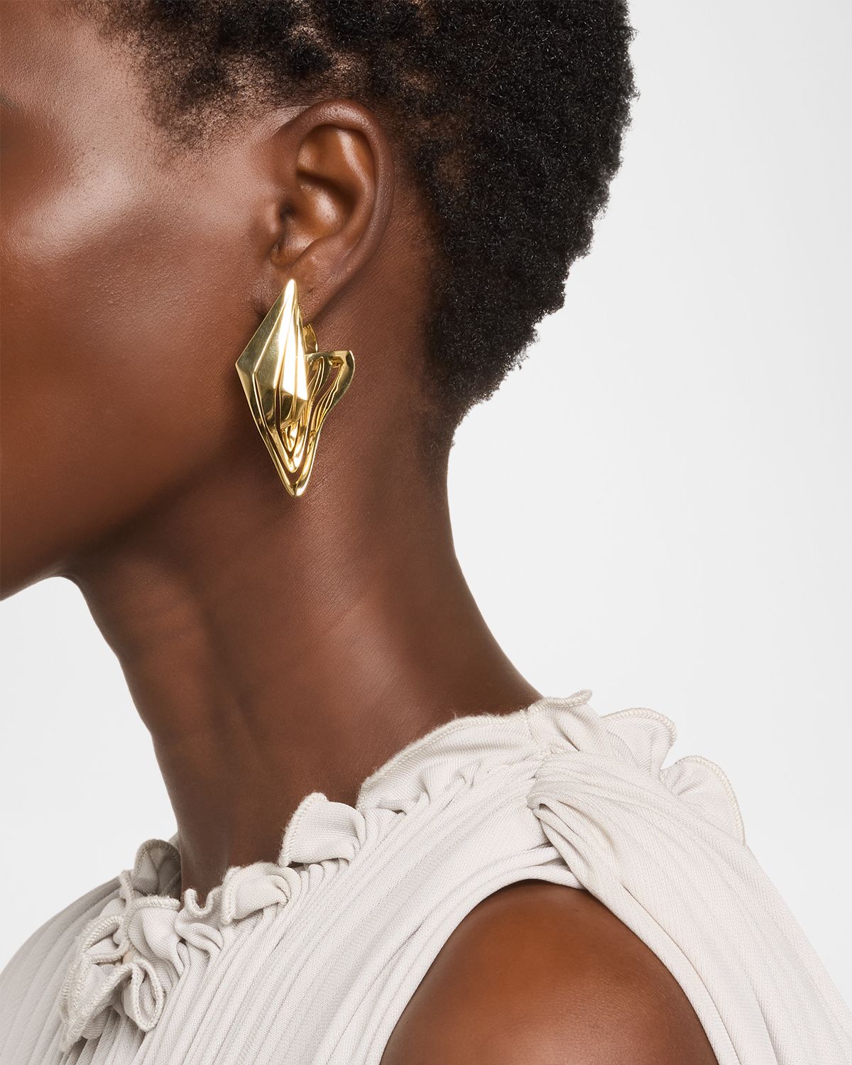 Dries Criel 18K Yellow Gold Large Dali Earrings