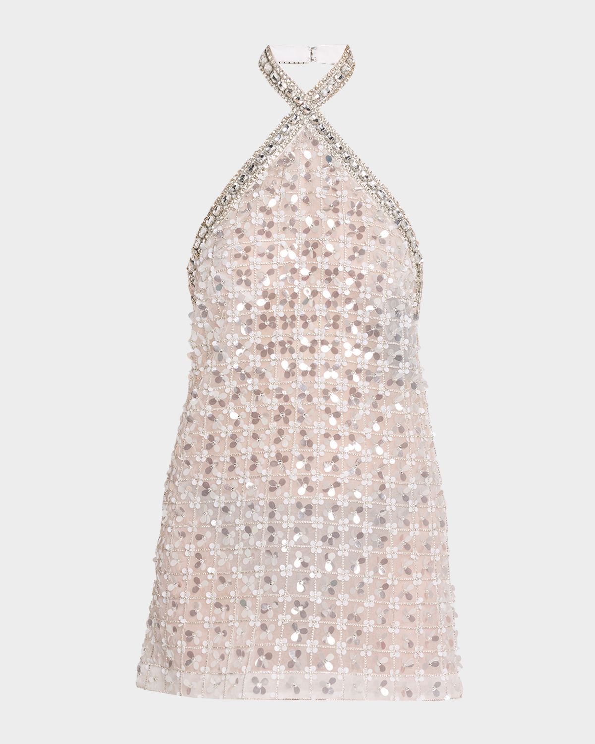 Retrofete Janneth Embroidered Halter Dress