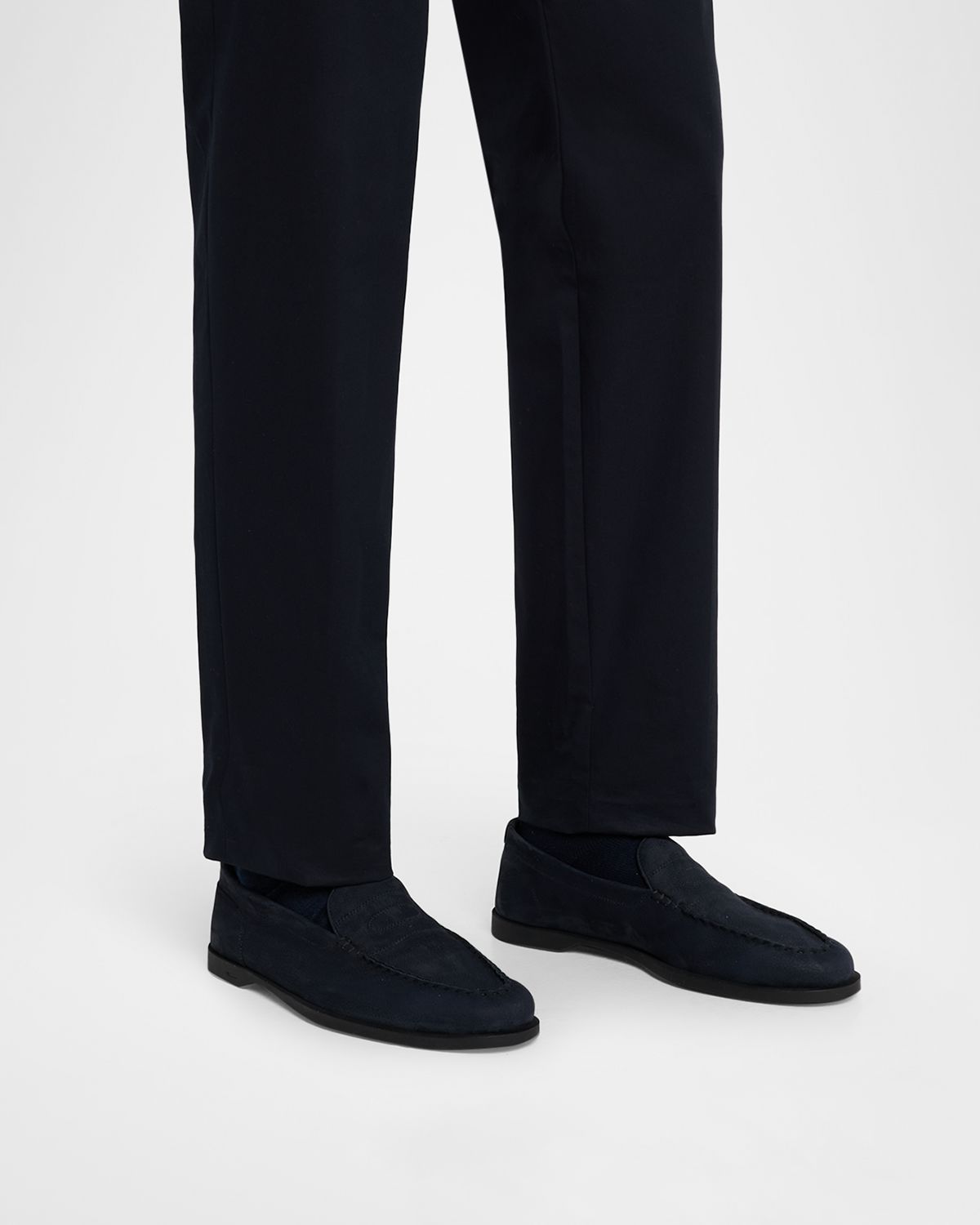 John Lobb Men's Pace Nubuck Leather Penny Loafers