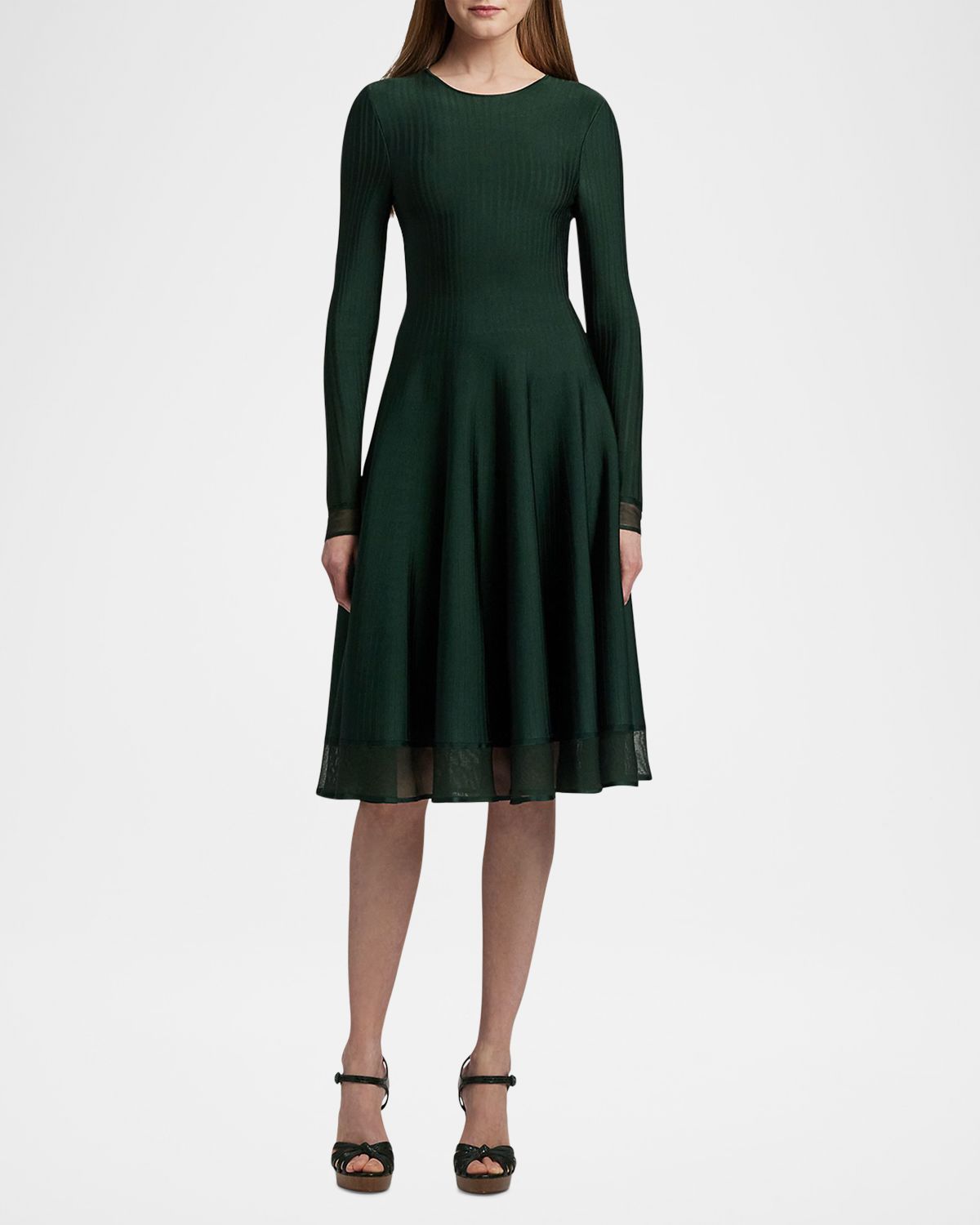 Ralph Lauren Collection Long-Sleeve Sweater Day Dress