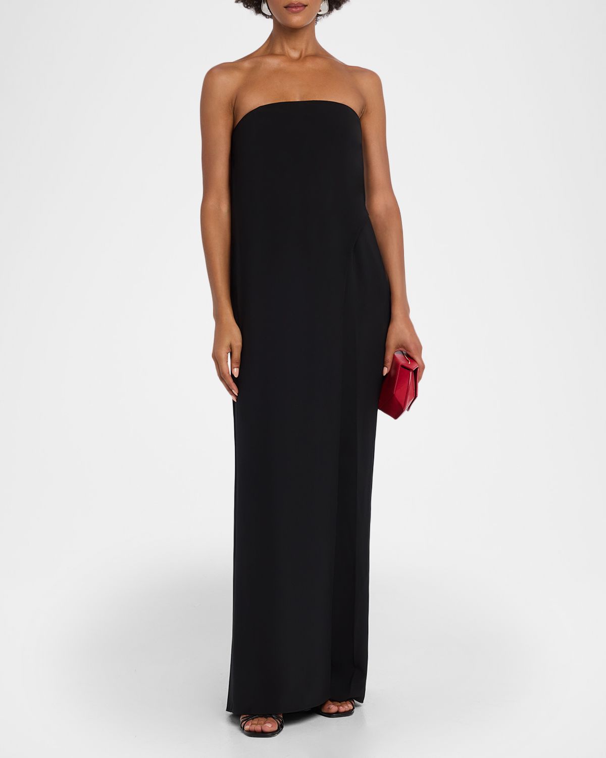 Halston Jacqueline Layered Strapless Crepe Jumpsuit
