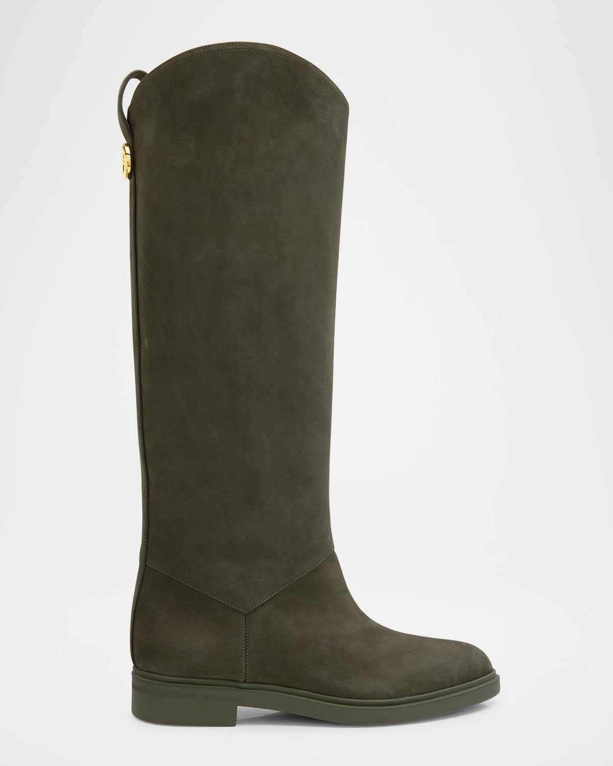 Loro Piana Kilda Suede Knee-High Riding Boots