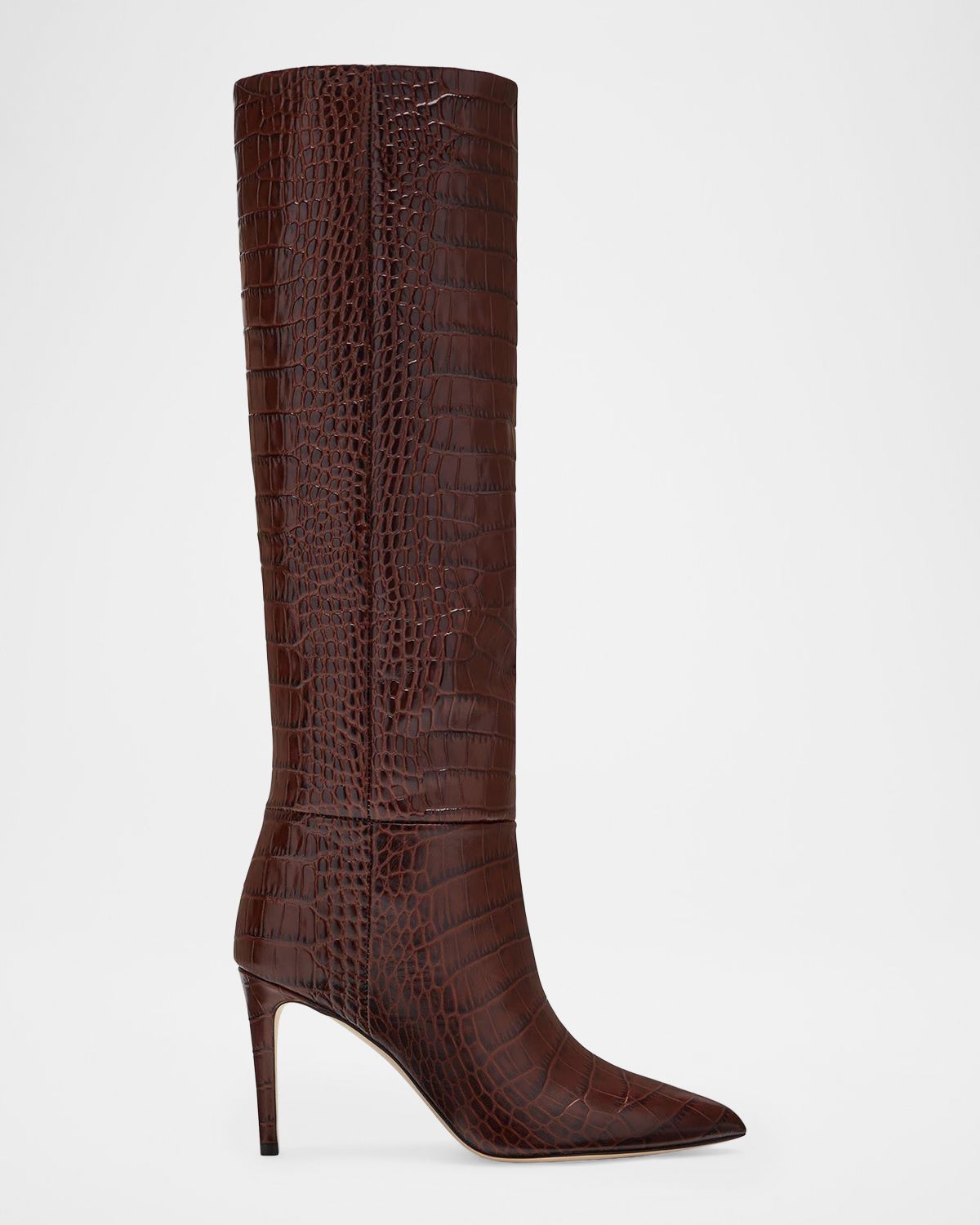 Paris Texas Croc-Embossed Leather Stiletto Boots
