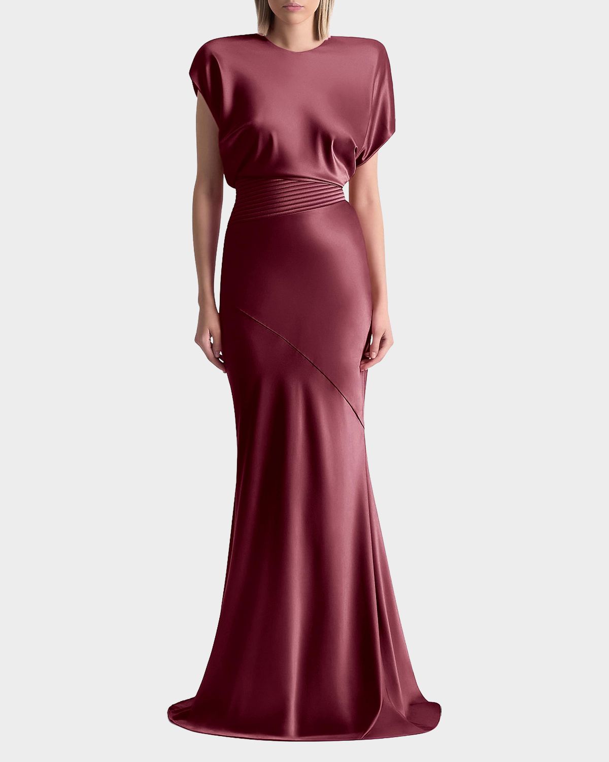 ZHIVAGO Bond Draped Stretch Satin Mermaid Gown | Thumbnail 2