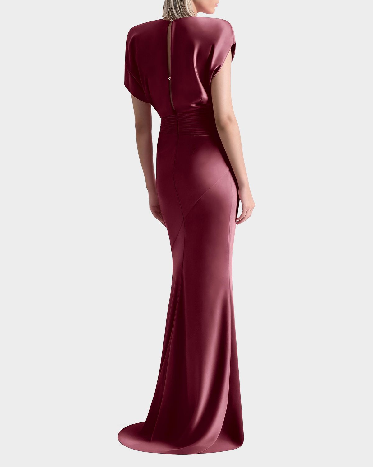 ZHIVAGO Bond Draped Stretch Satin Mermaid Gown | Thumbnail 3
