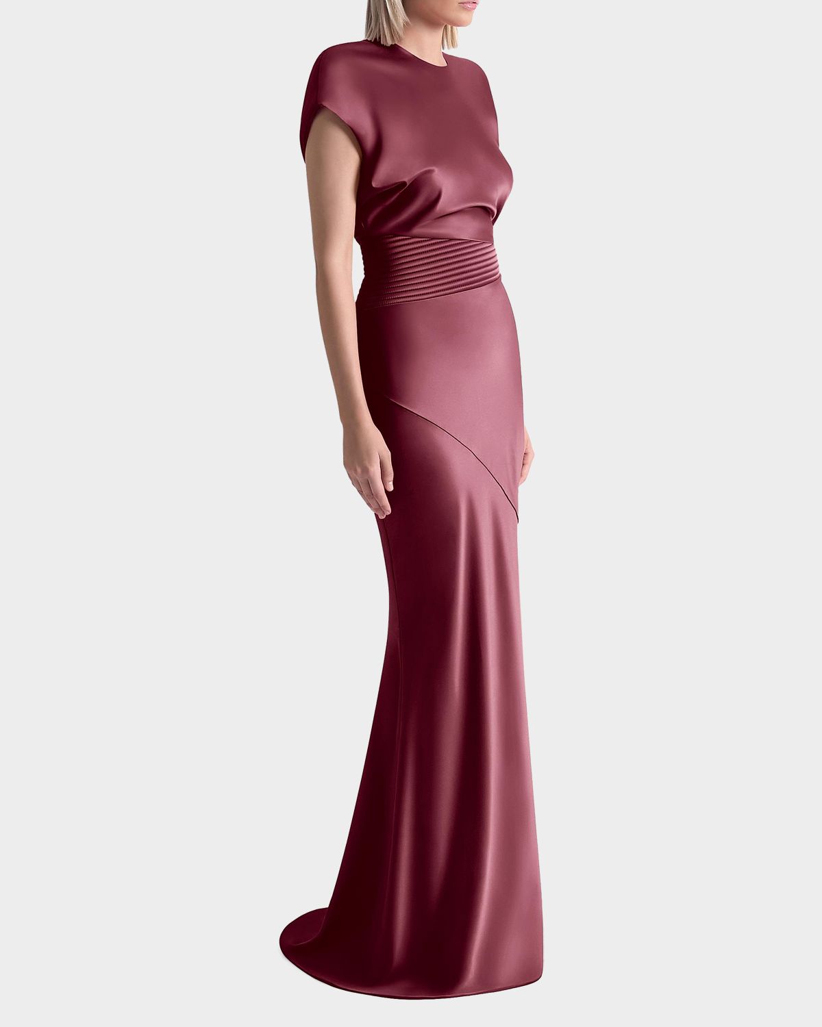 ZHIVAGO Bond Draped Stretch Satin Mermaid Gown | Thumbnail 4