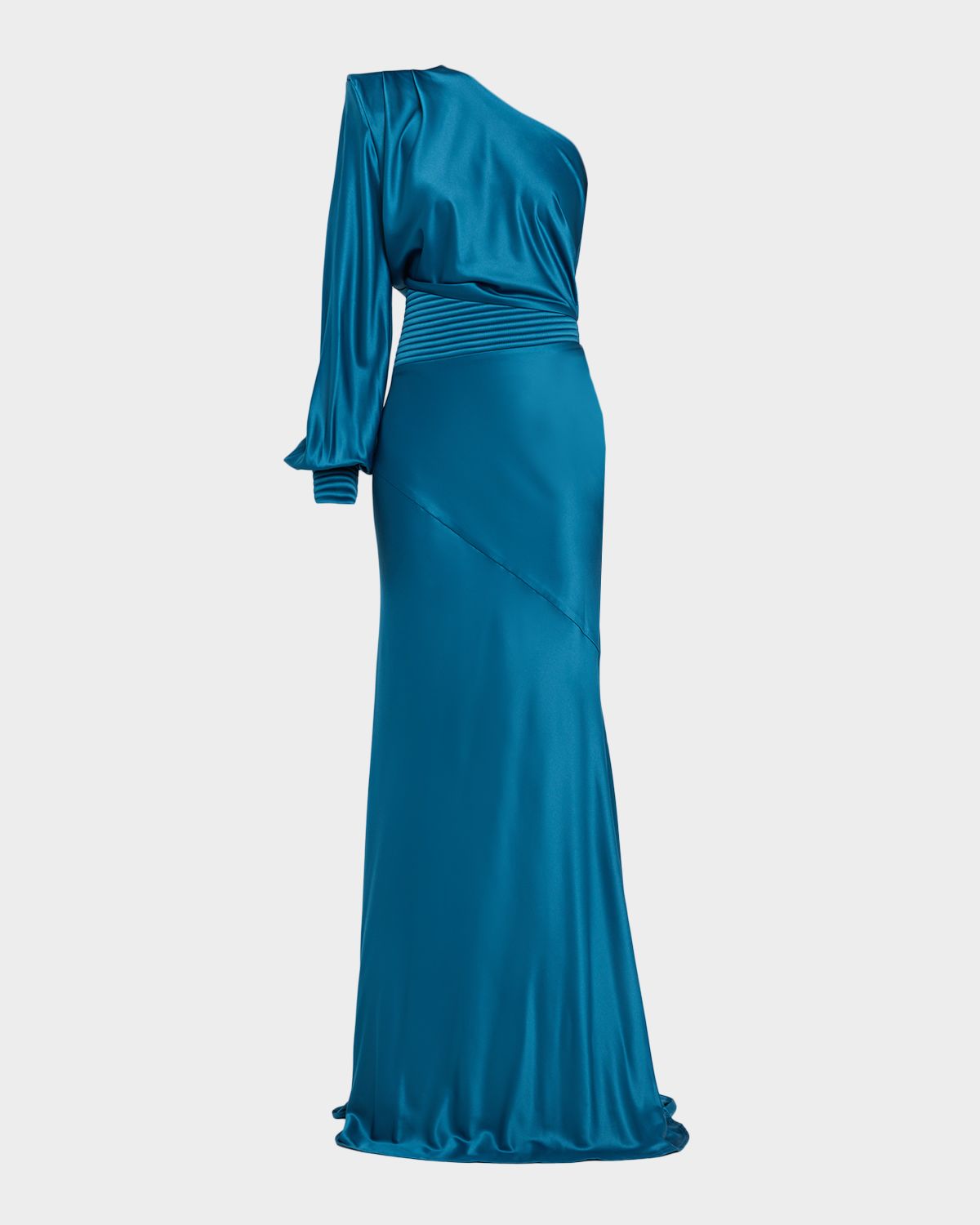ZHIVAGO Don 't Look Now Draped One-Shoulder Satin Gown