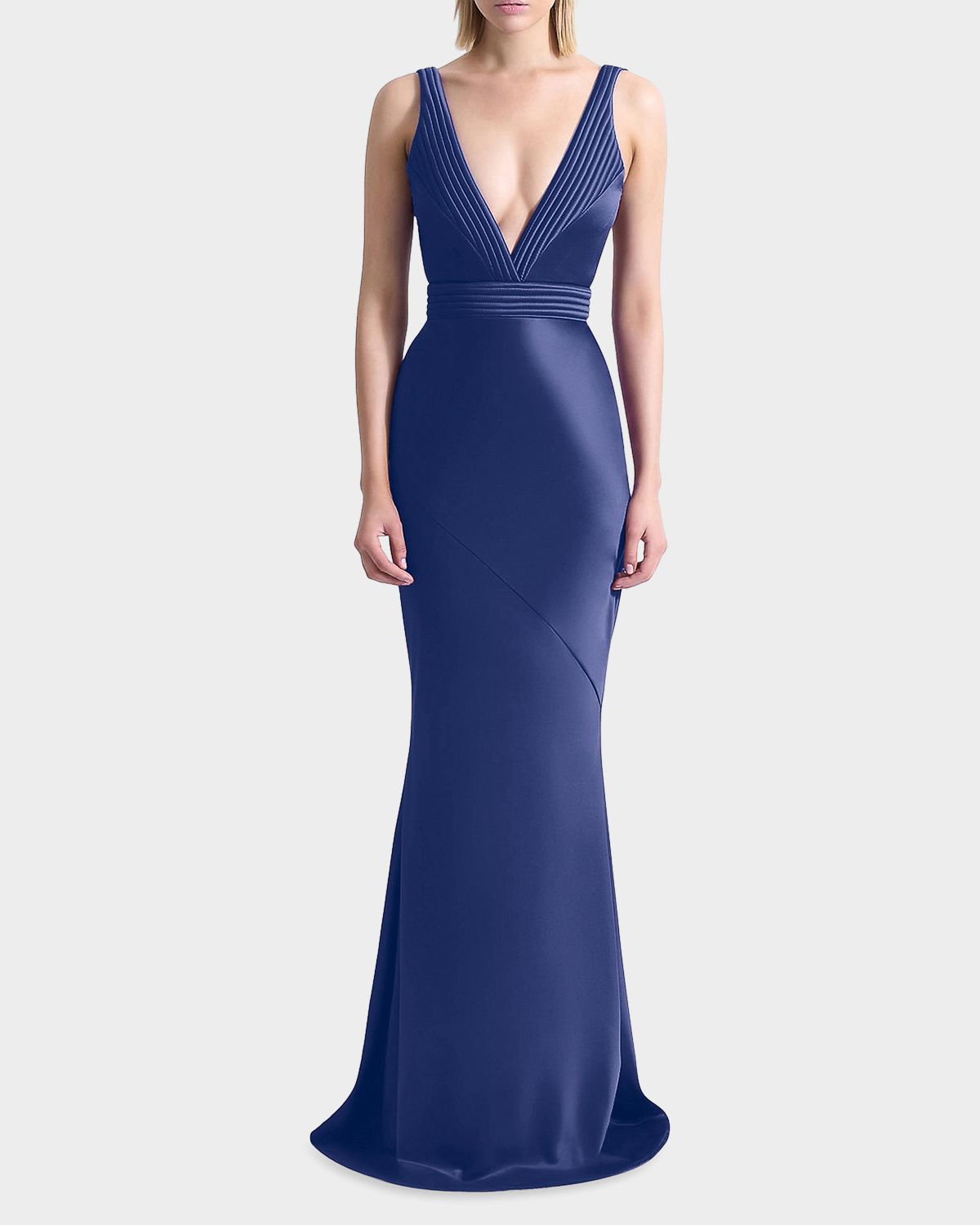 ZHIVAGO Beloved Deep V-Neck Stretch Satin Gown | Thumbnail 5 ZHIVAGO Beloved Deep V-Neck Stretch Satin Gown | Thumbnail 5