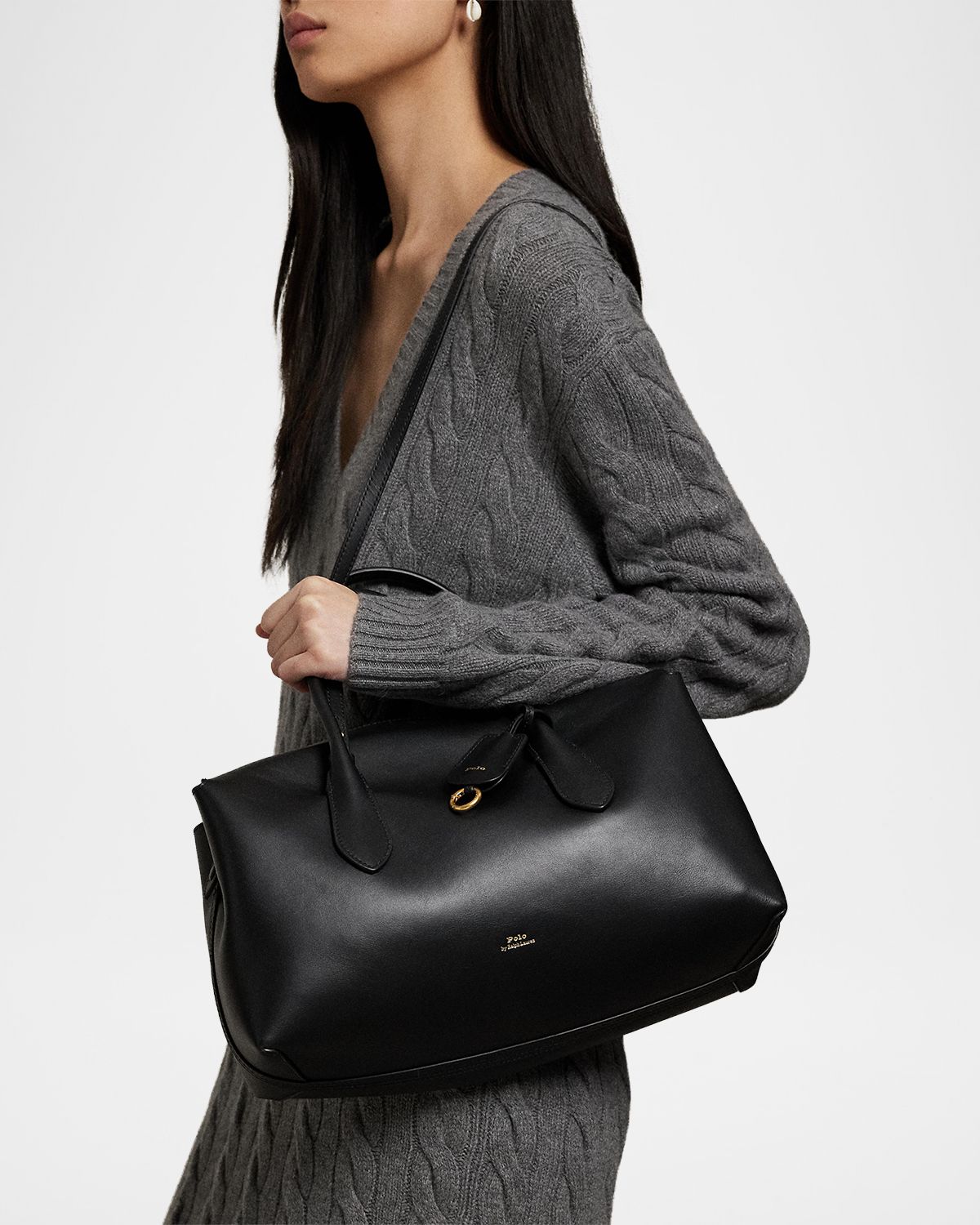 Polo Ralph Lauren Bellport Medium Smooth Leather Satchel Bag