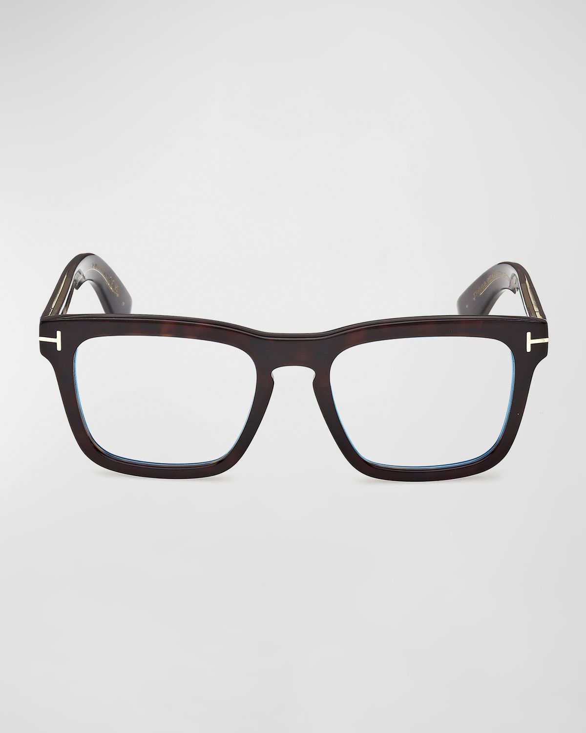 TOM FORD Men 's Icon Square Acetate Blue Block Optical Glasses with Clip-On Sunglasses