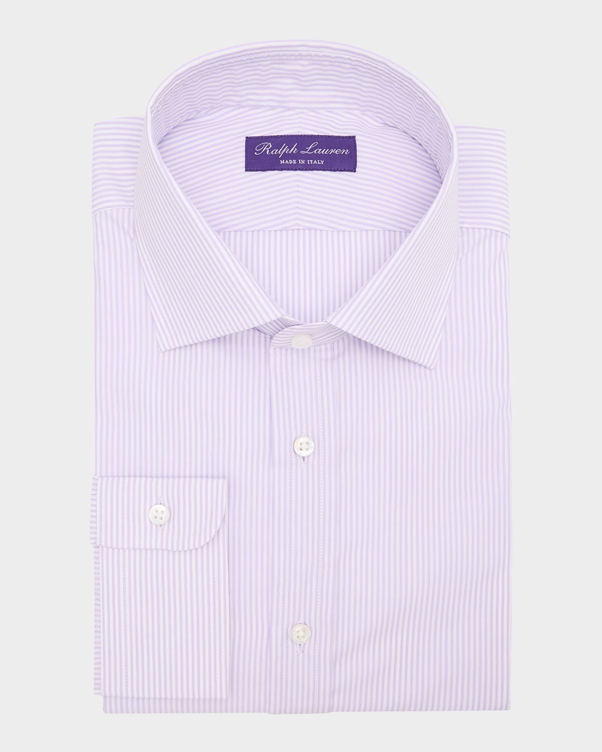 Ralph Lauren Purple Label Men 's Cotton Petite Bengal Stripe Dress Shirt