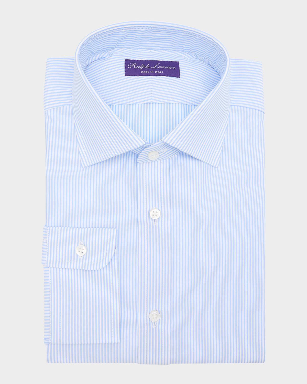 Ralph Lauren Purple Label Men 's Cotton Petite Bengal Stripe Dress Shirt