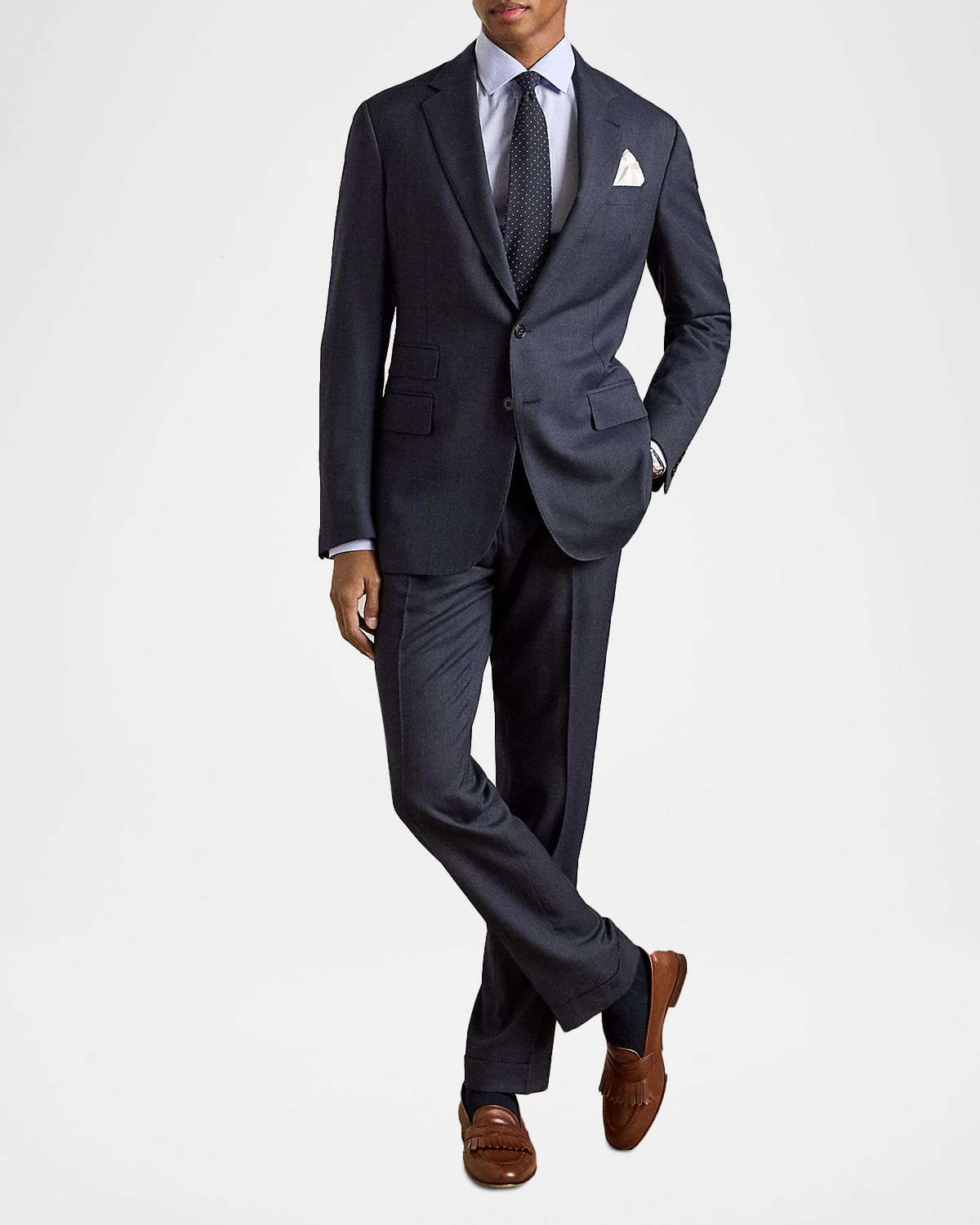 Ralph Lauren Purple Label Men's Kent Wool and Cashmere Pin-Dot Suit